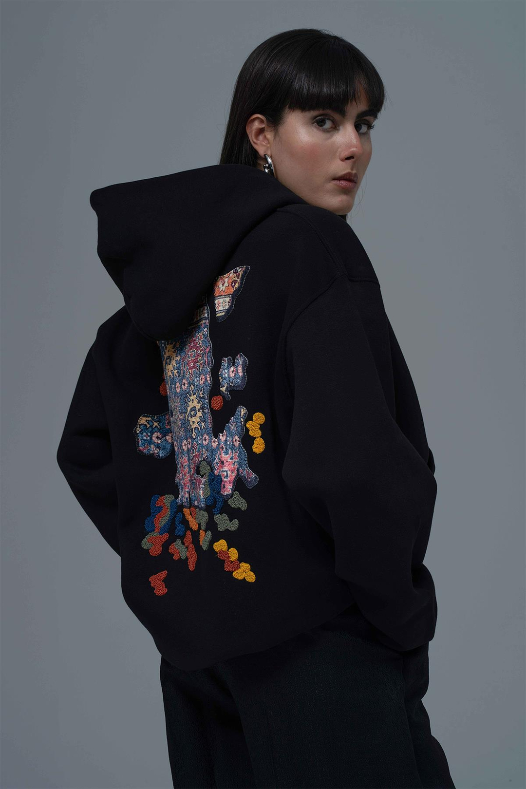 Authentic Oversize Sweatshirt Kadın Siyah