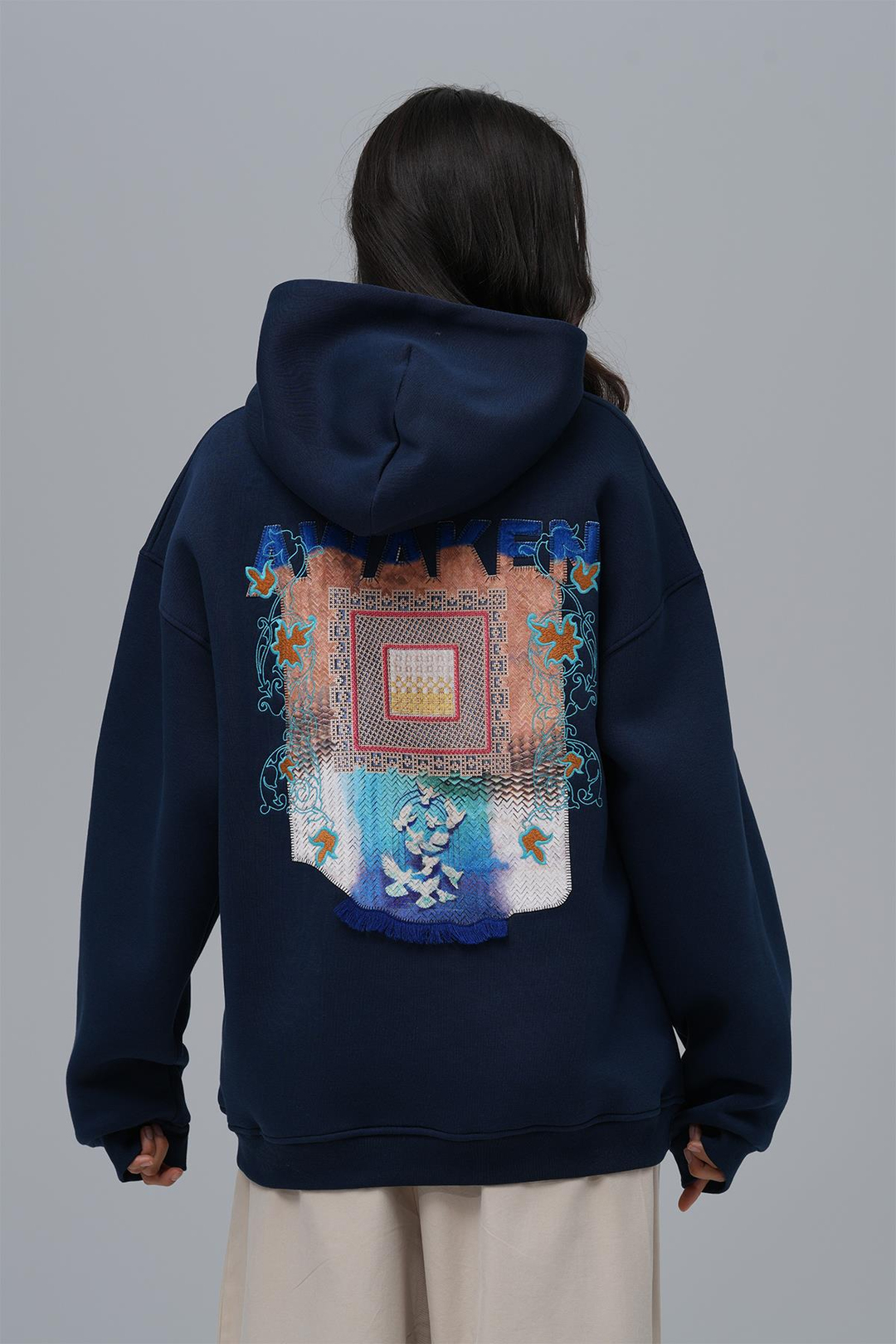 Awaken Oversize Sweatshirt Kadın İndigo