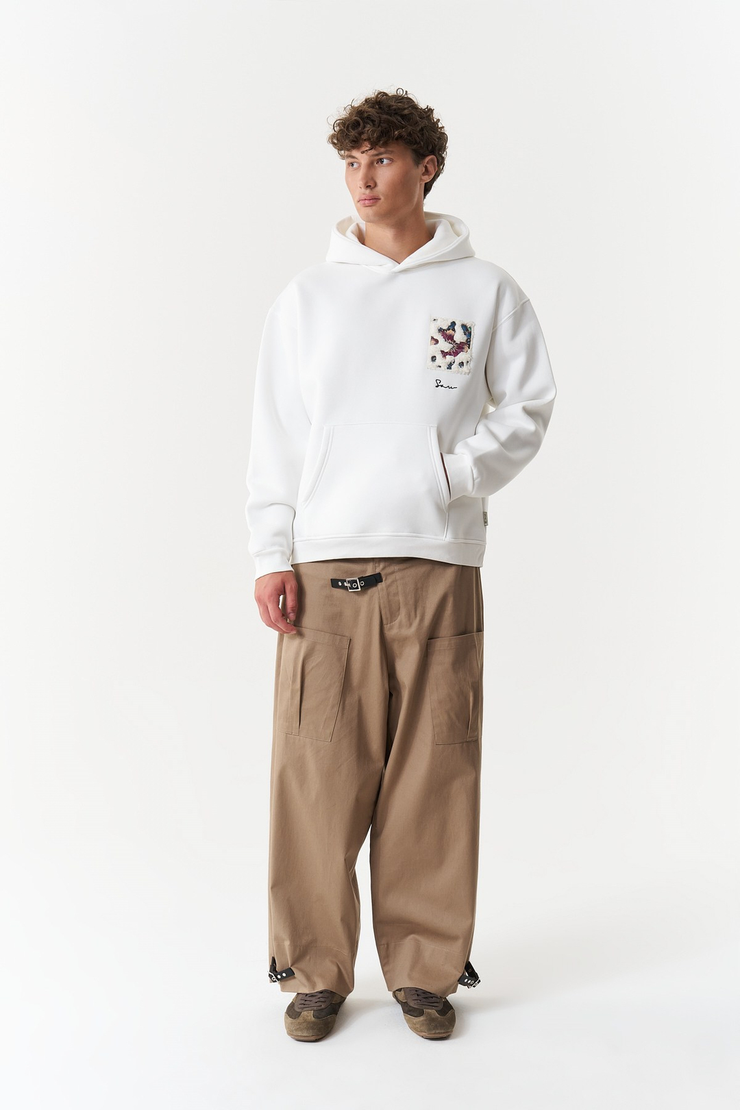 Baroque Bloom Oversize Erkek Sweatshirt Ekru