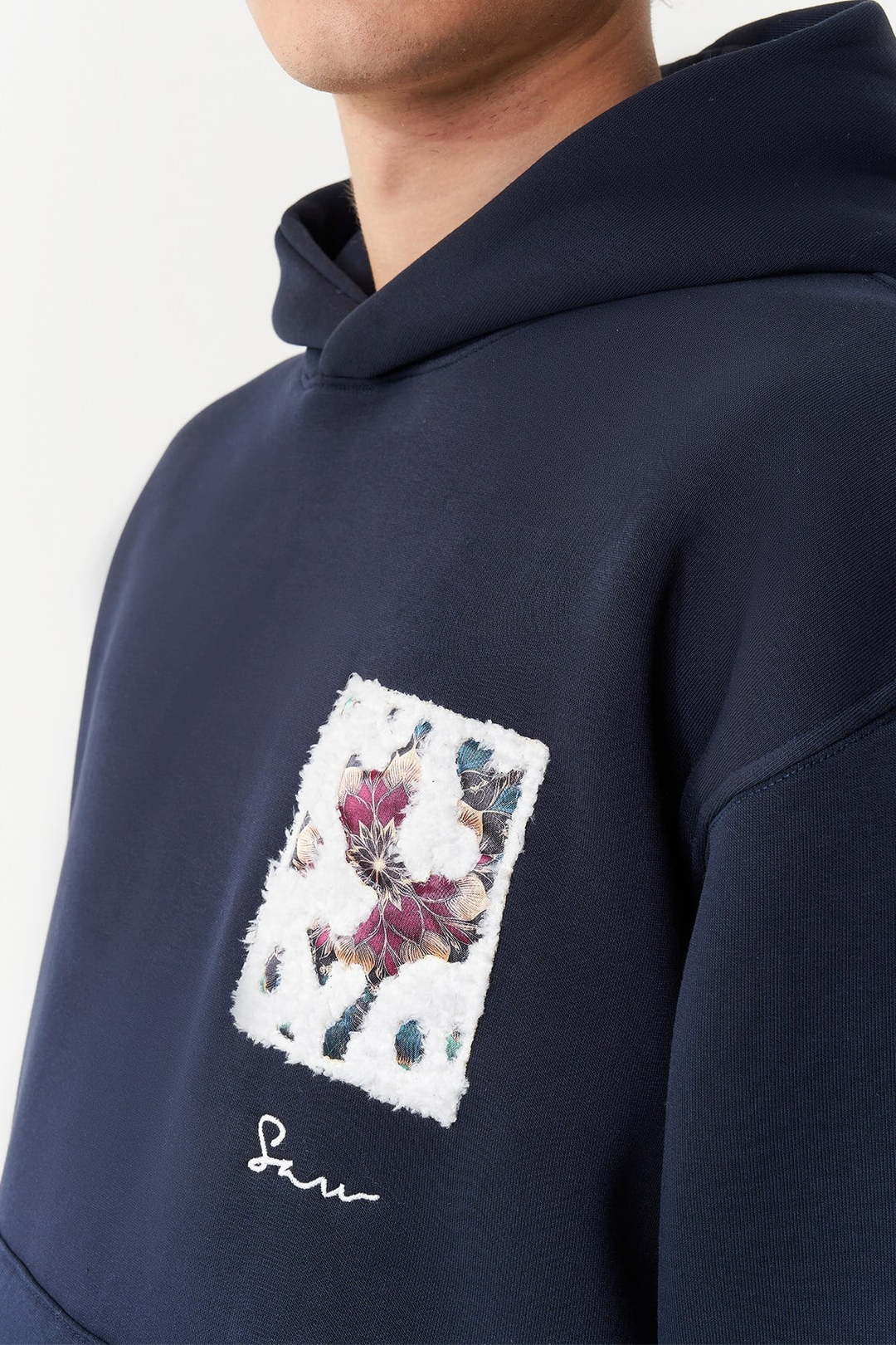 Baroque Bloom Oversize Erkek Sweatshirt Lacivert