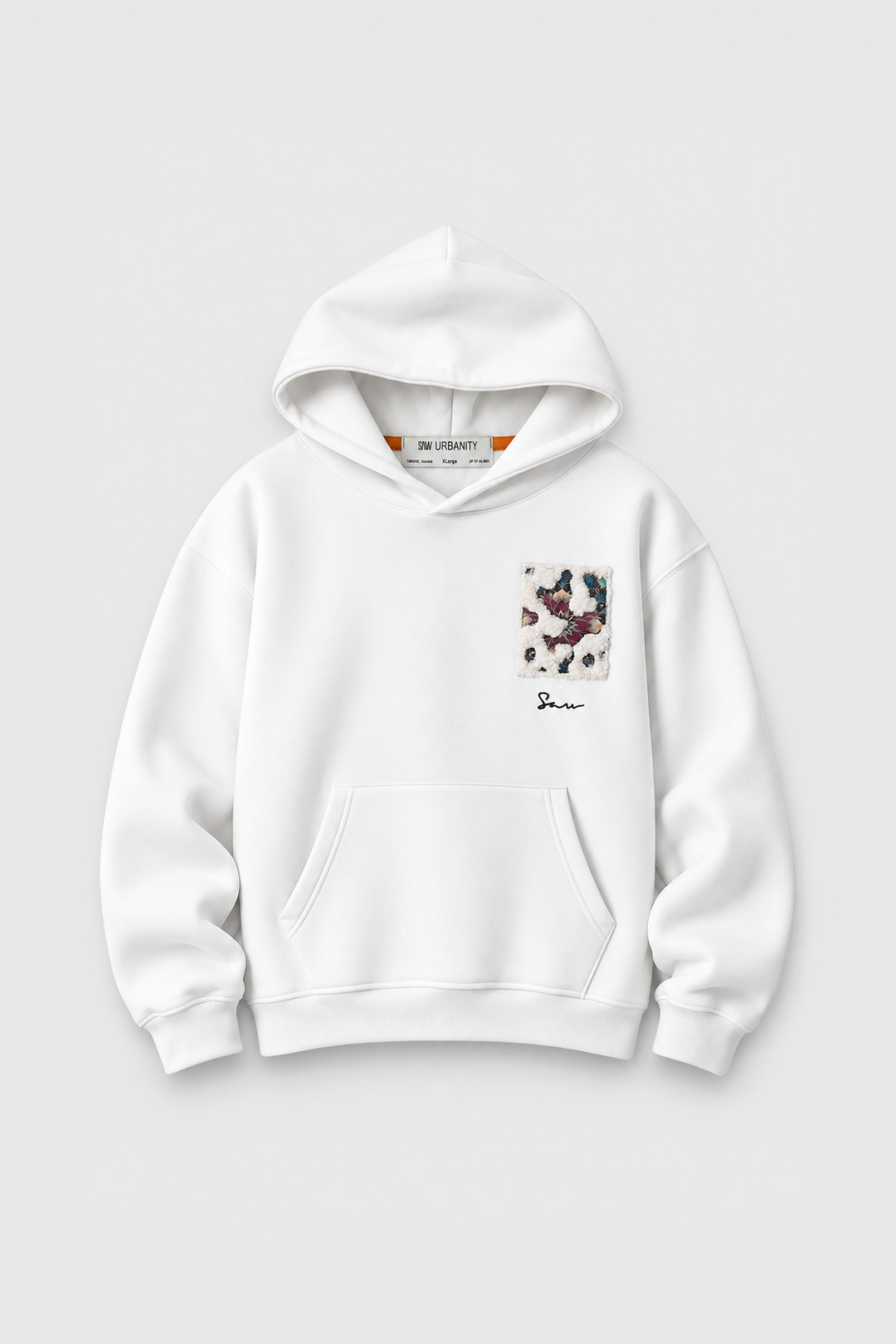 Baroque Bloom Oversize Erkek Sweatshirt Ekru