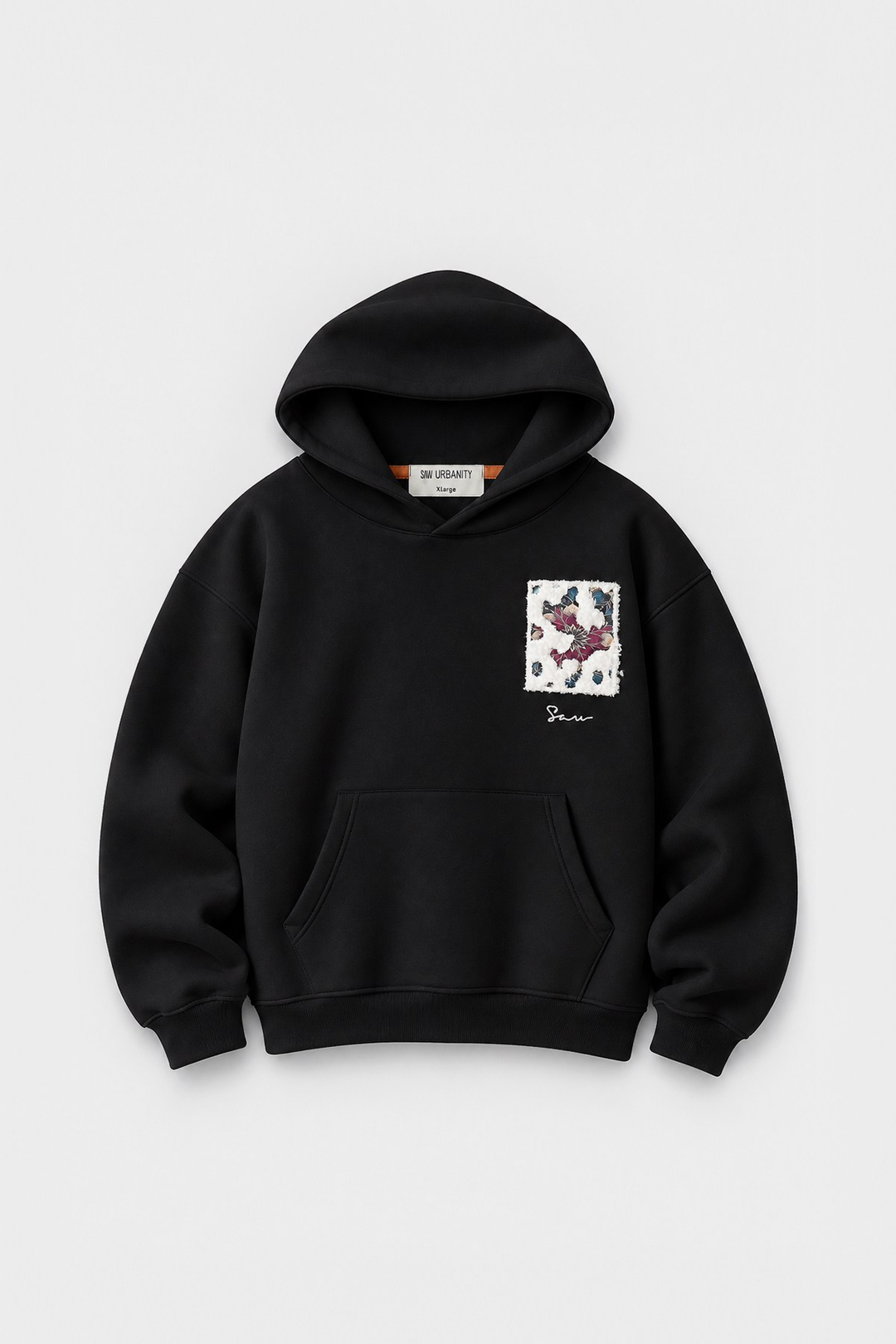Baroque Bloom Oversize Erkek Sweatshirt Siyah