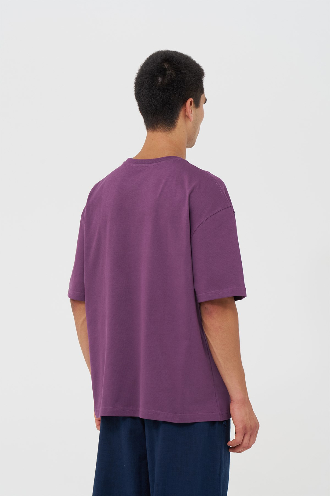 Basic Oversize Tişört Erkek /04 Mor