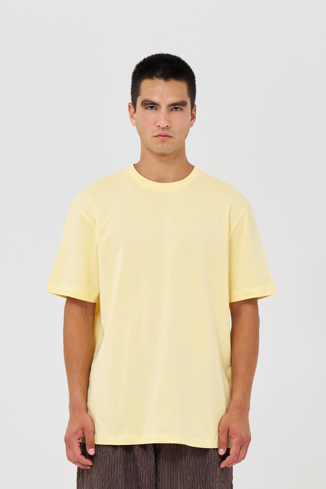 Basic Regular Fit Tişört Erkek /02 Sarı