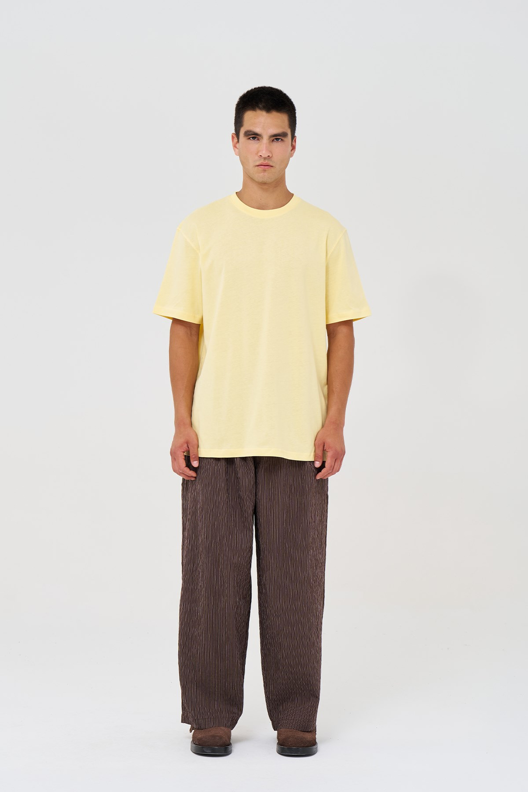 Basic Regular Fit Tişört Erkek /02 Sarı
