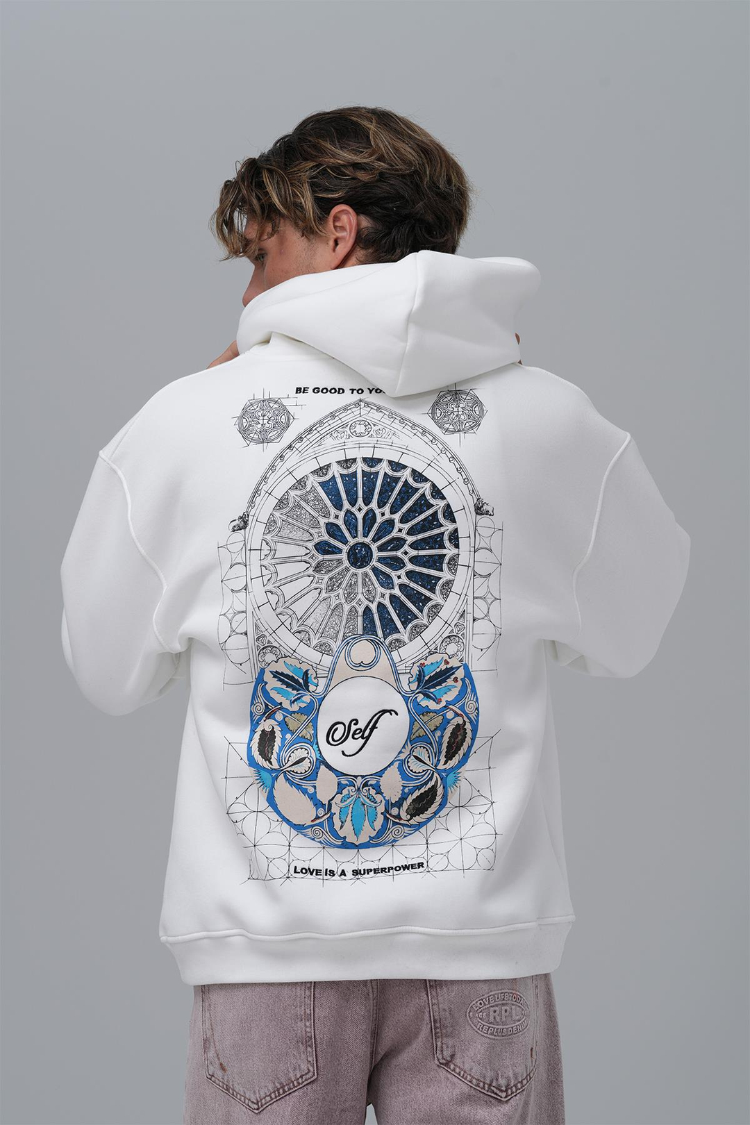 Be Good To Yourself Oversize Sweatshirt Erkek Taş