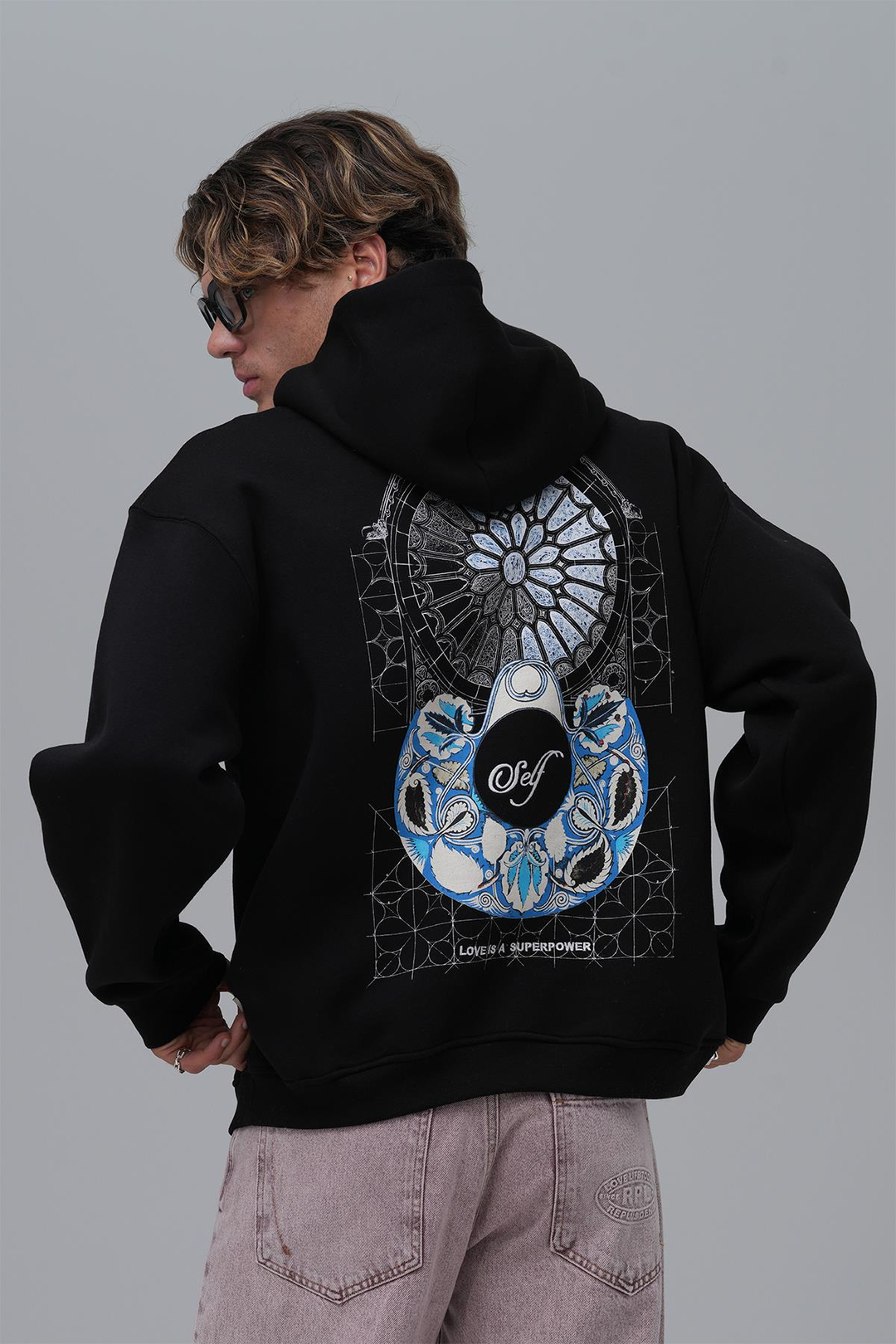 Be Good To Yourself Oversize Sweatshirt Erkek Siyah
