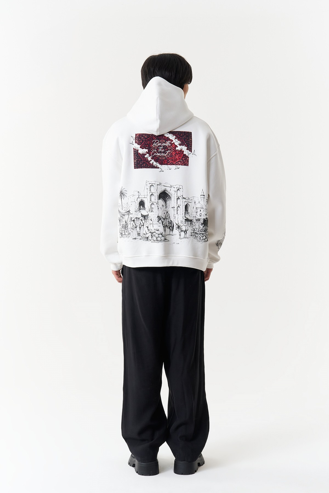 Beneath the Crescent Oversize Erkek Sweatshirt Ekru