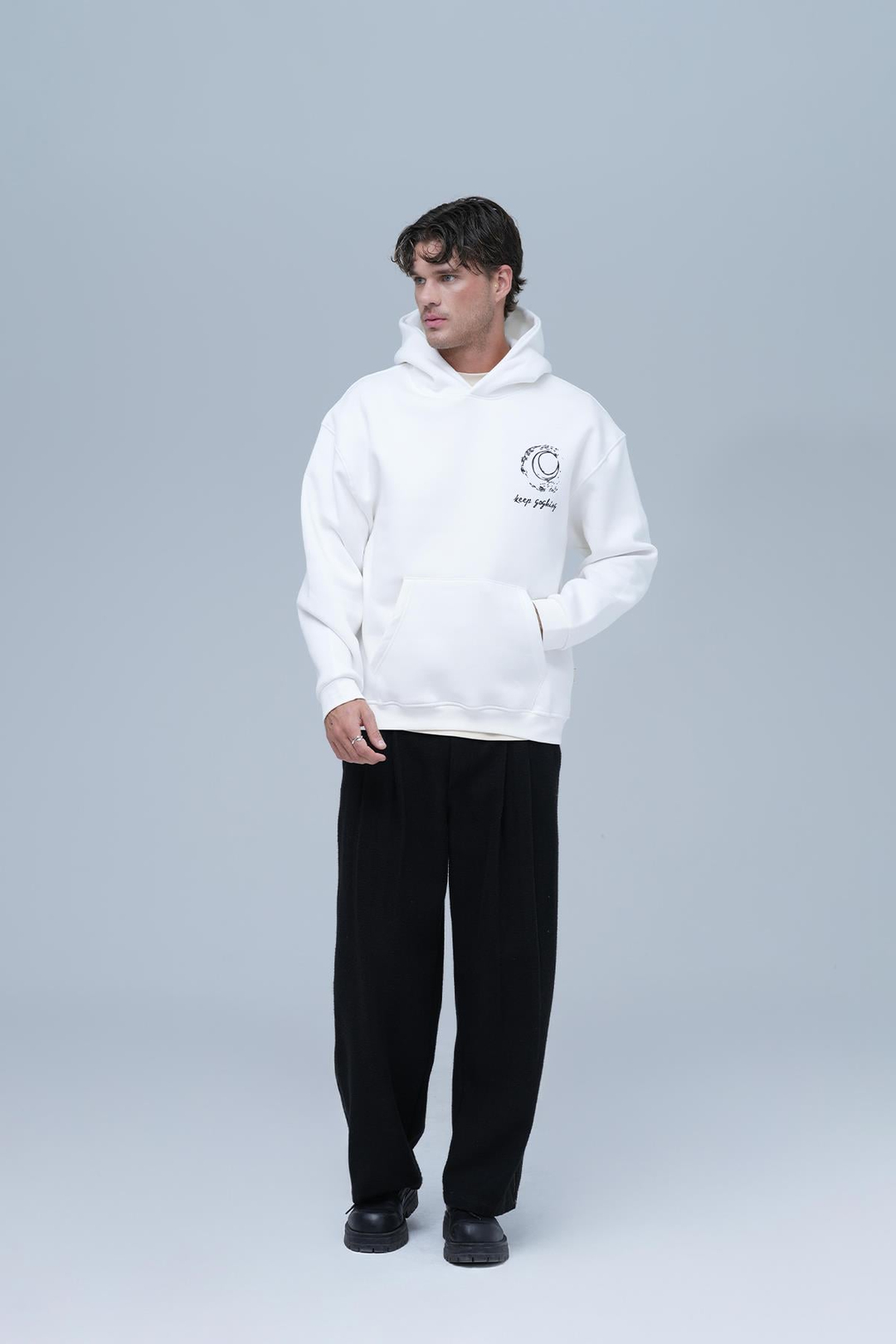 Beyond the Frame Oversize Sweatshirt Erkek Ekru