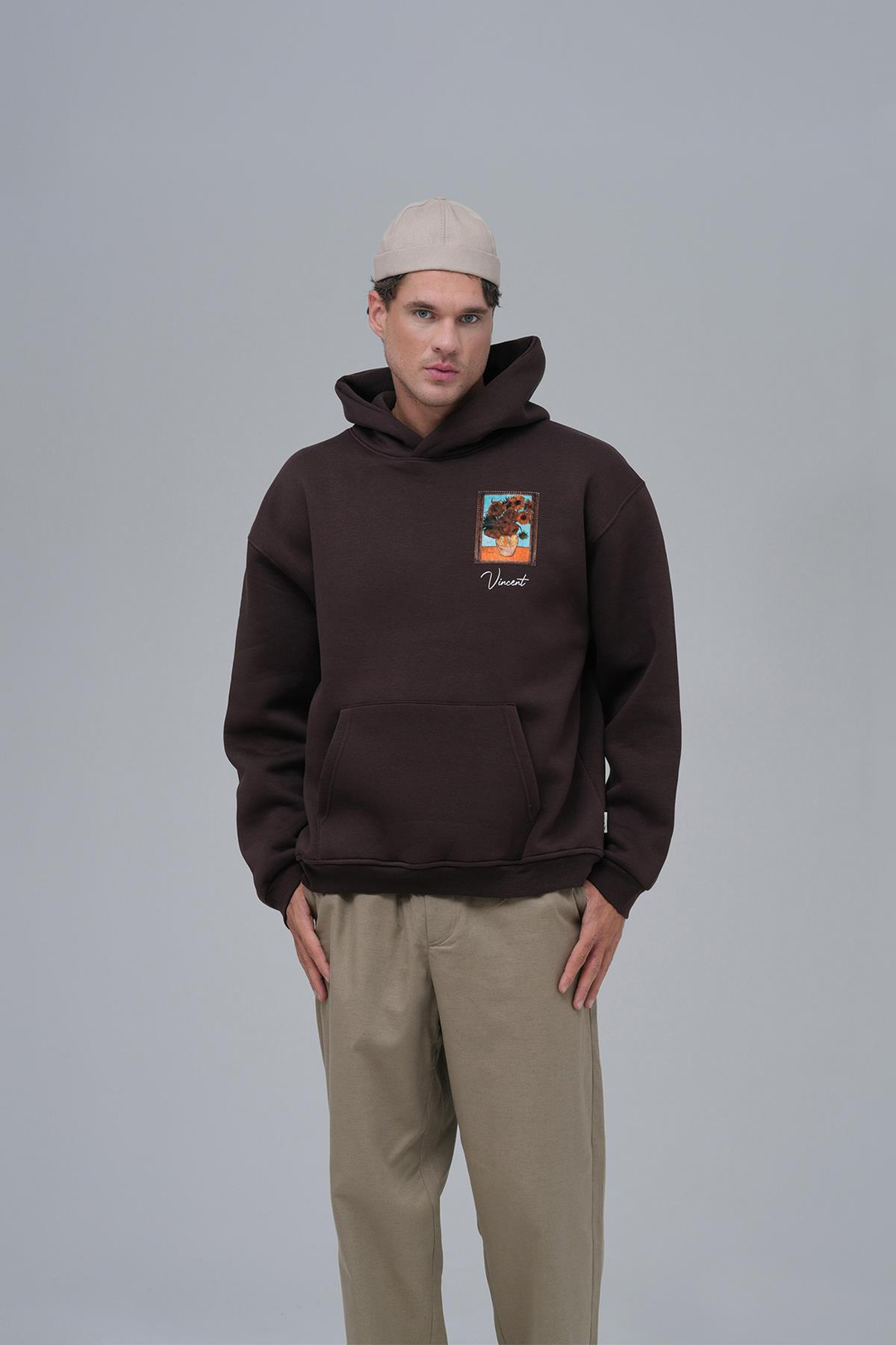 Beyond the Frames Oversize Sweatshirt Erkek Kahverengi