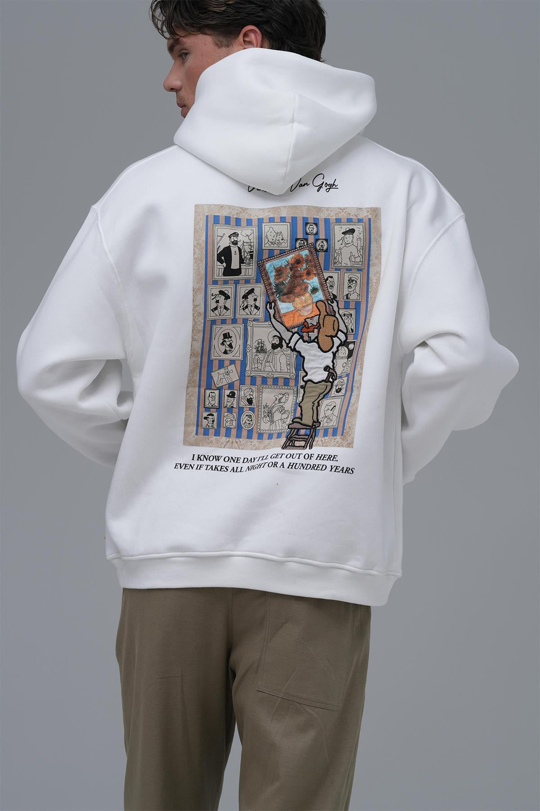 Beyond the Frames Oversize Sweatshirt Erkek Ekru