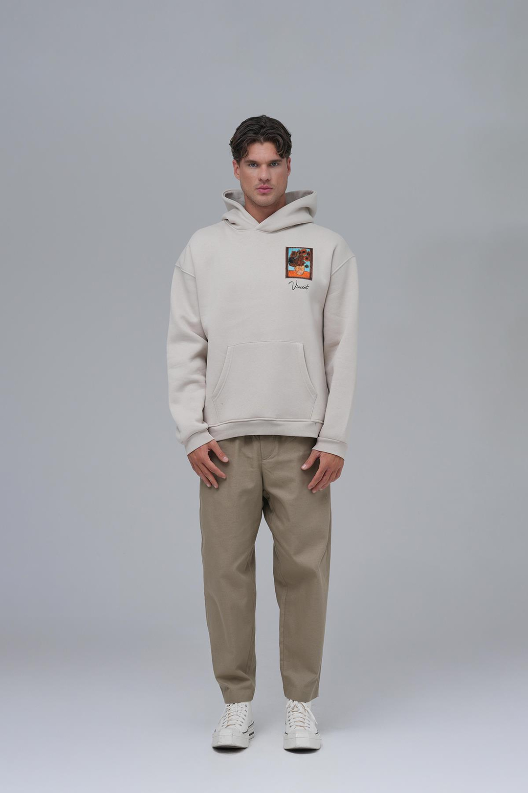 Beyond the Frames Oversize Sweatshirt Erkek Stone