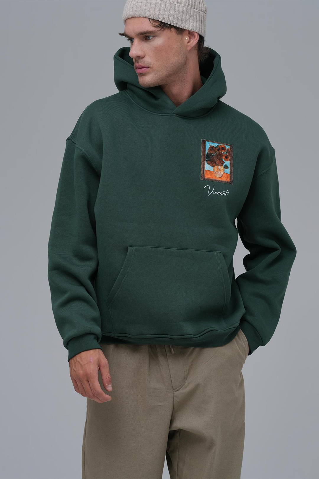 Beyond the Frames Oversize Sweatshirt Erkek Yeşil
