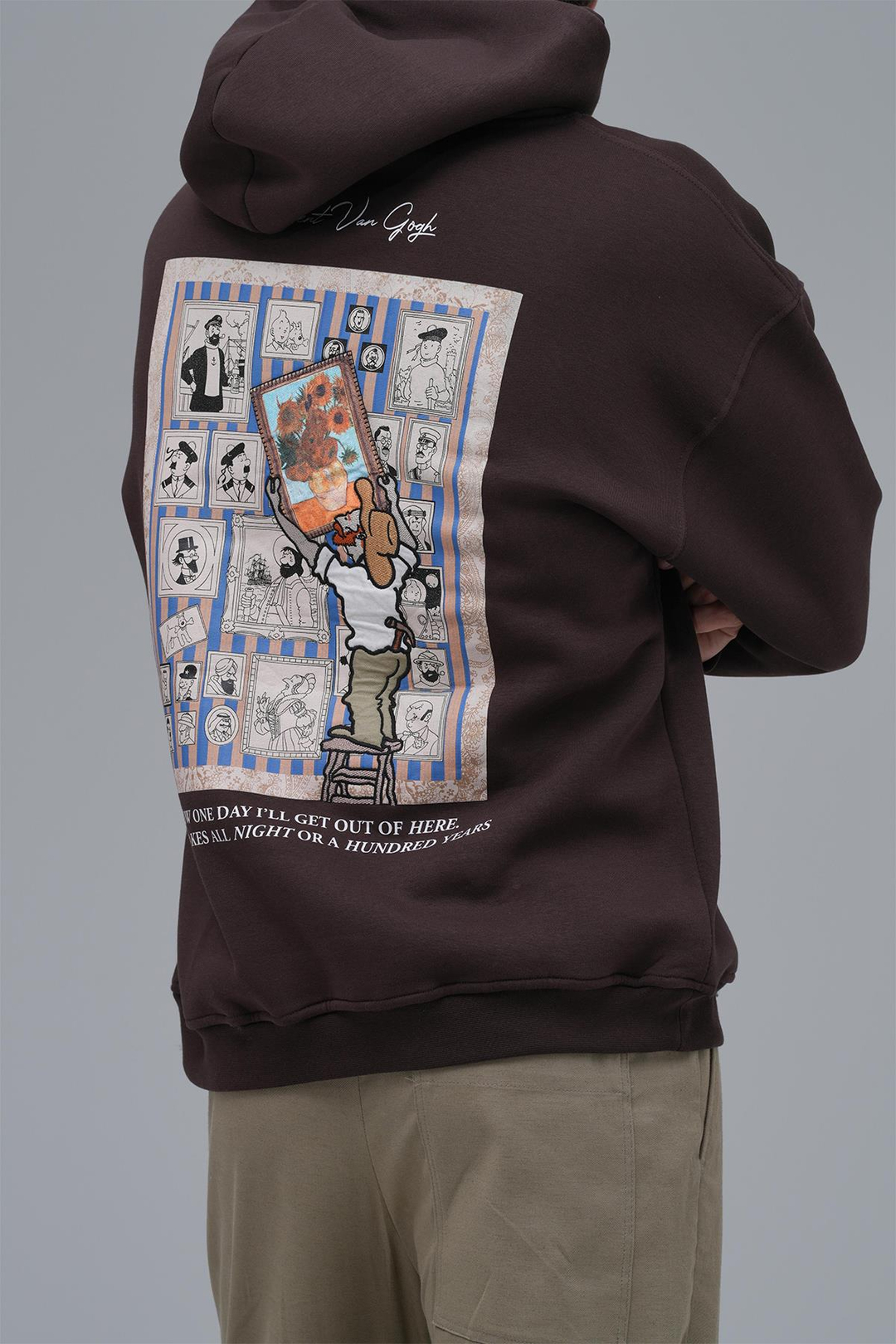Beyond the Frames Oversize Sweatshirt Erkek Kahverengi