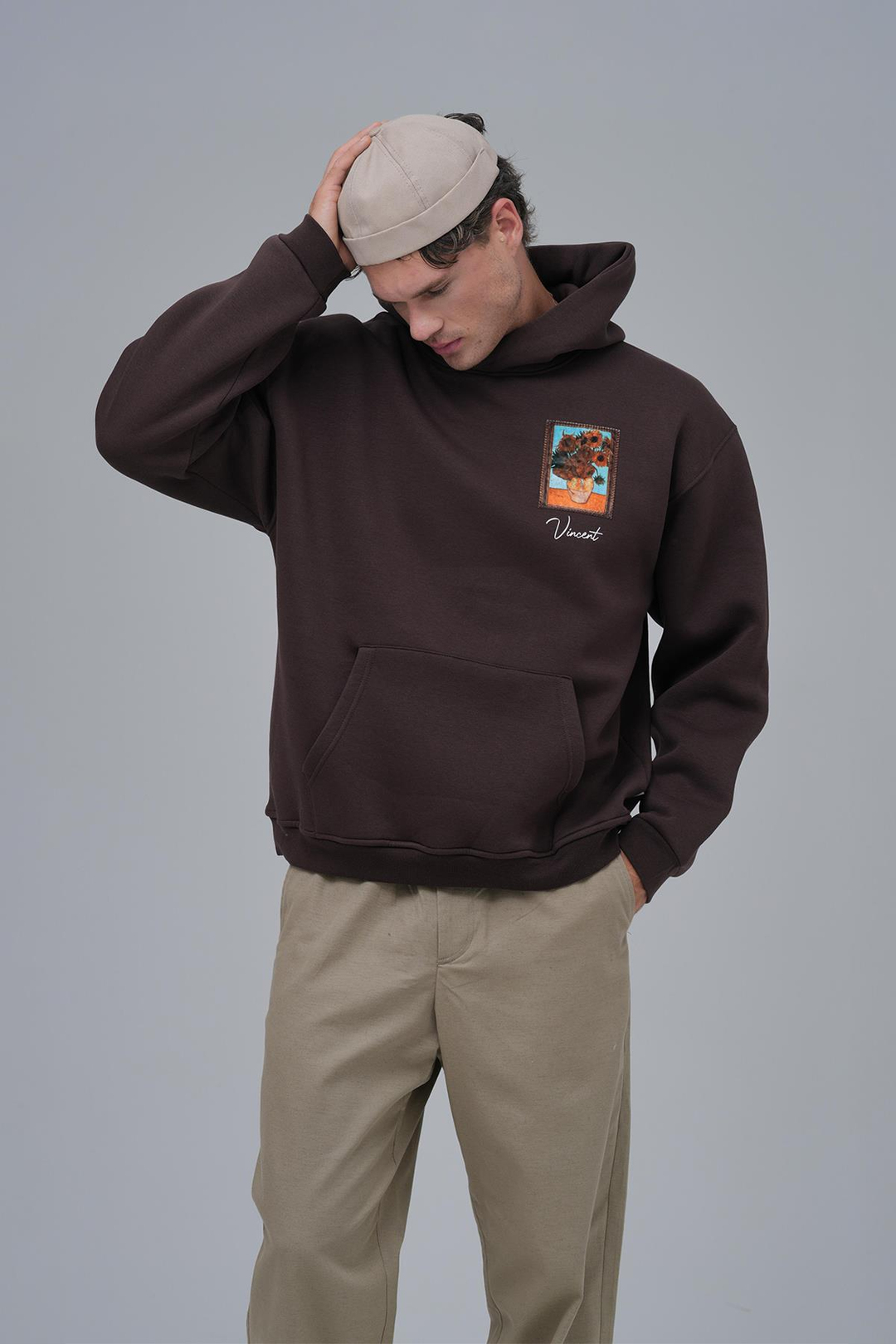Beyond the Frames Oversize Sweatshirt Erkek Kahverengi