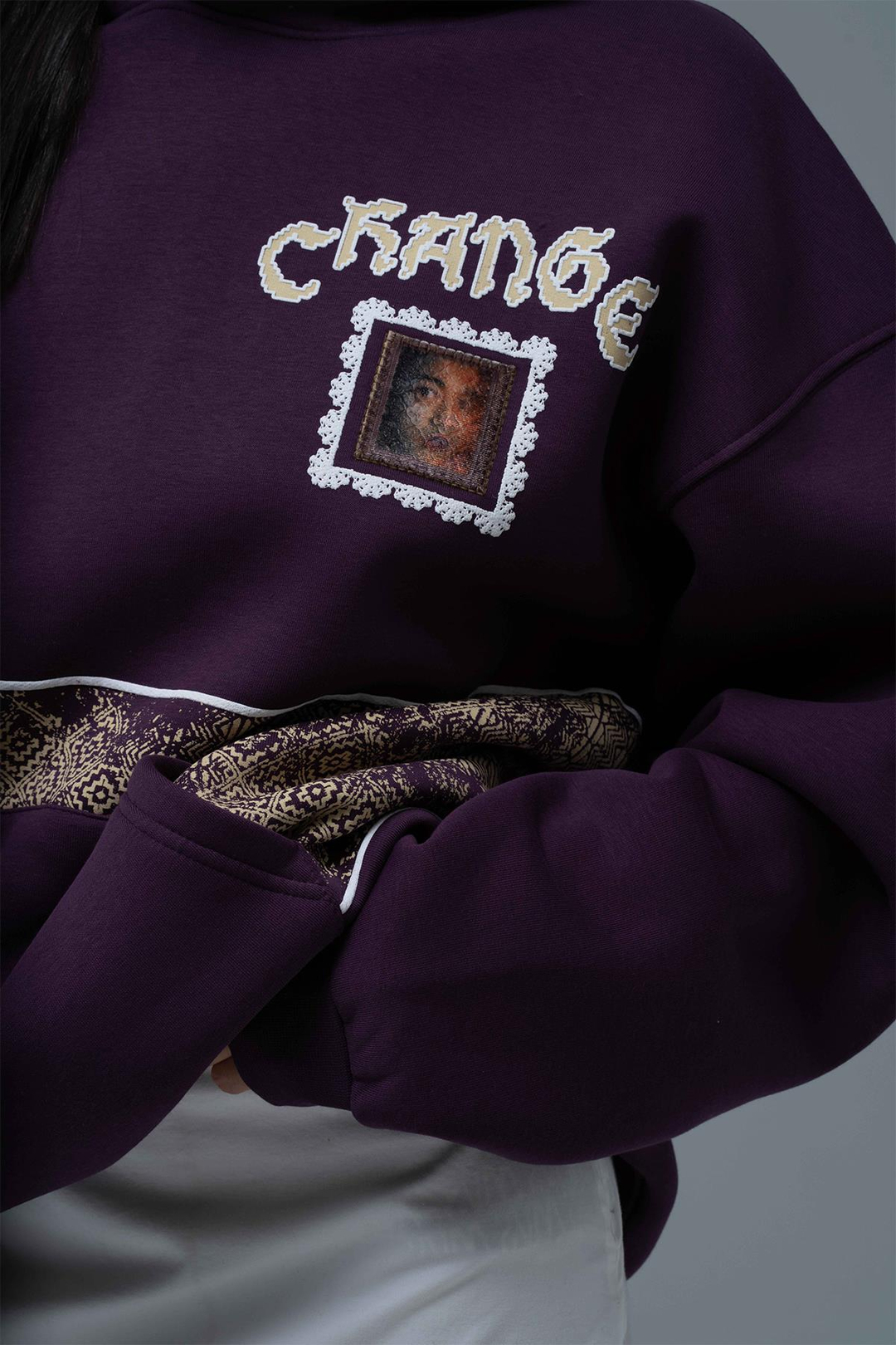 Change Oversize Sweatshirt Kadın Mor