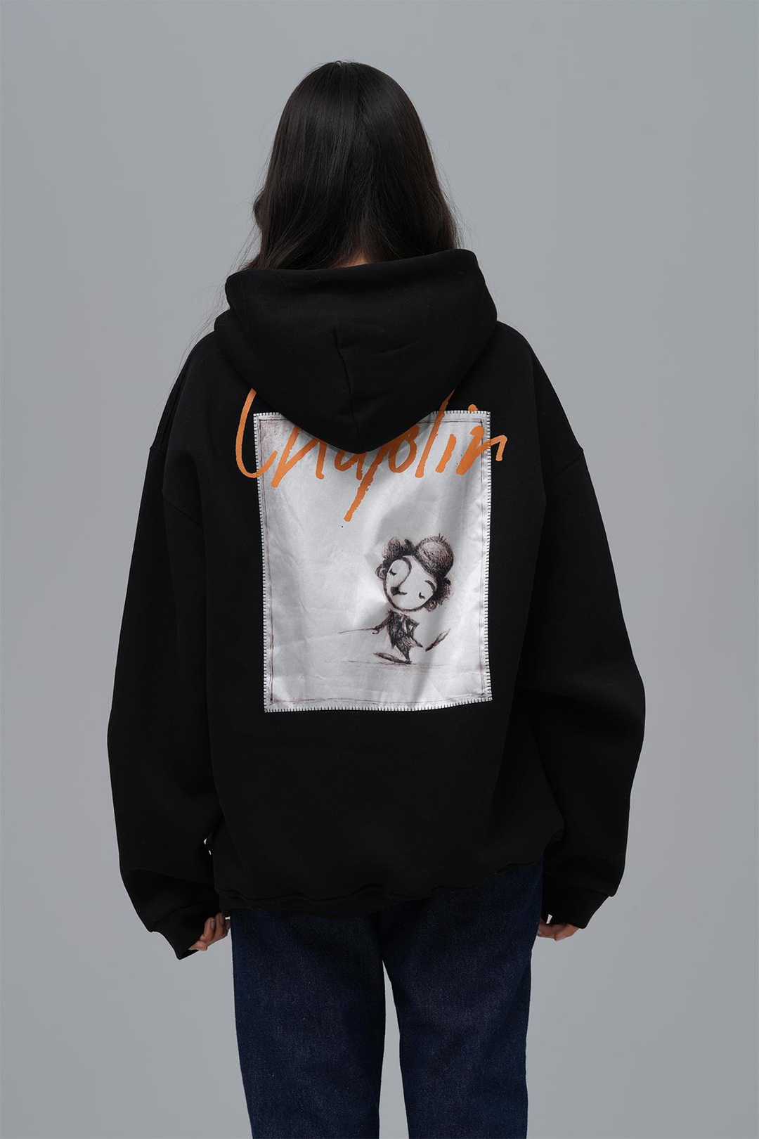 Chaplin Oversize Sweatshirt Kadın Siyah
