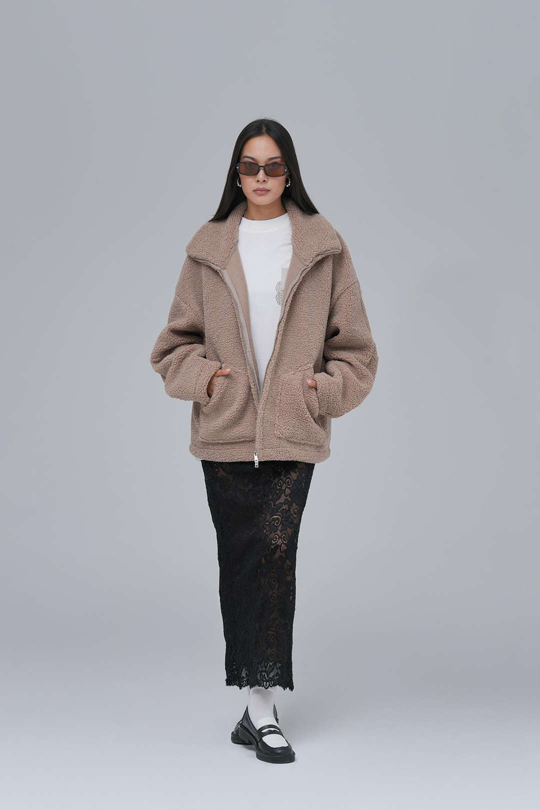 Classic Haven Oversize Welsoft Ceket Kadın Vizon