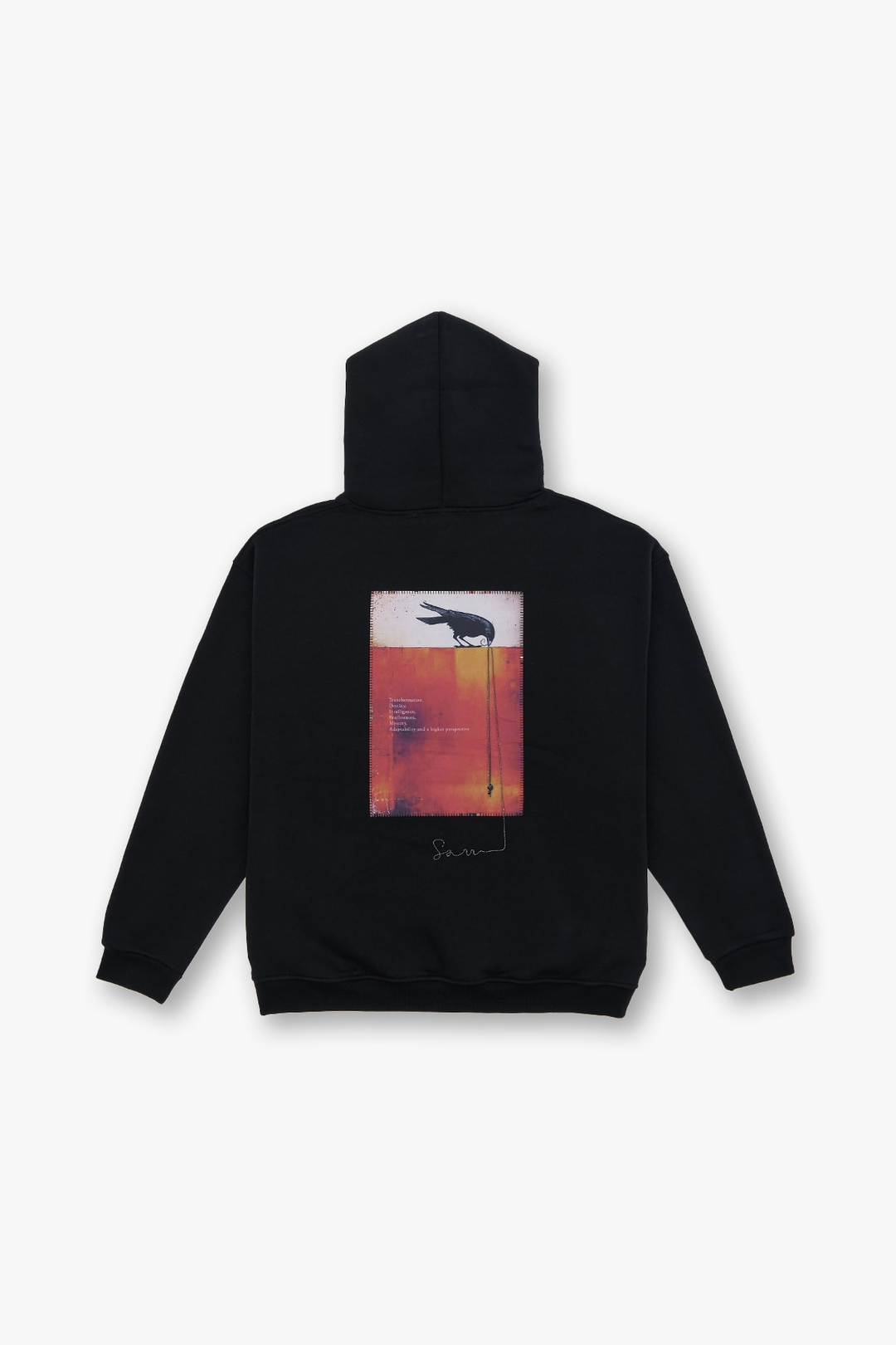 Crow of Transformation Oversize Sweatshirt Erkek Siyah