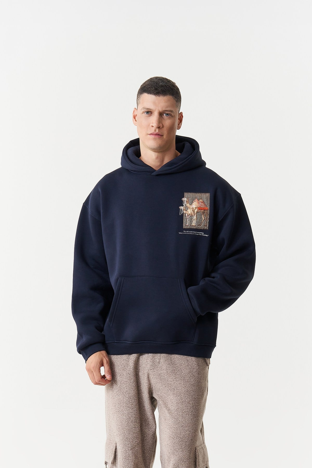 Desert Echo Oversize Erkek Sweatshirt Lacivert