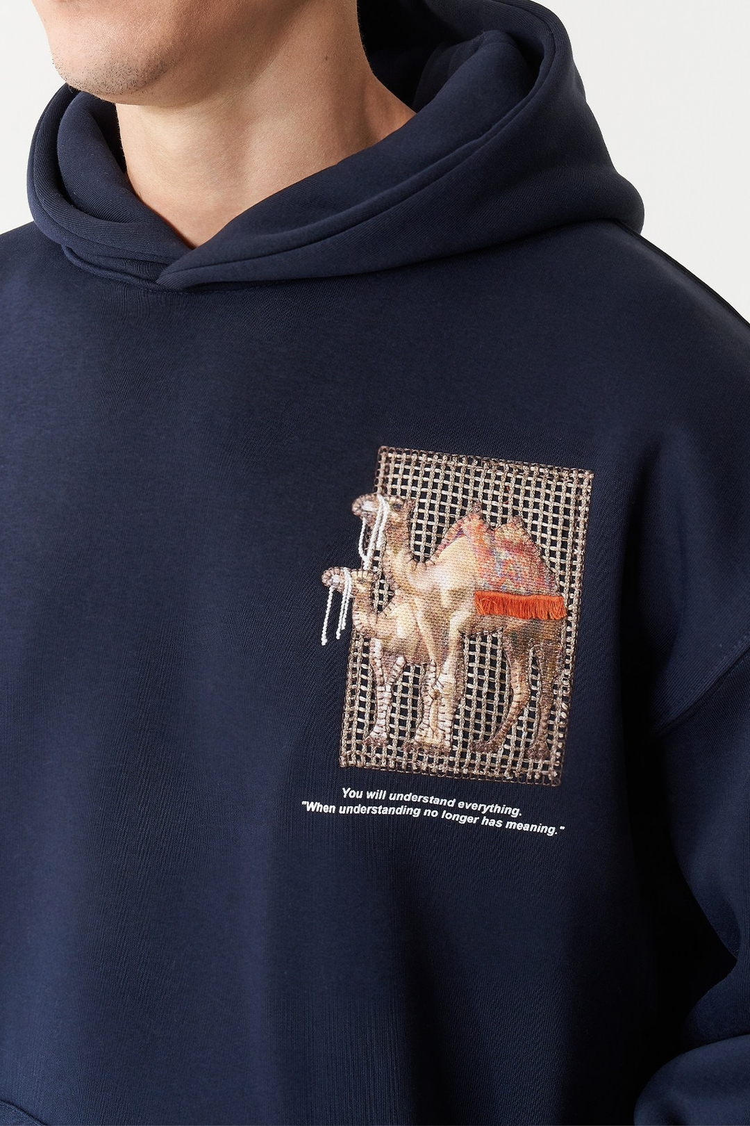 Desert Echo Oversize Erkek Sweatshirt Lacivert