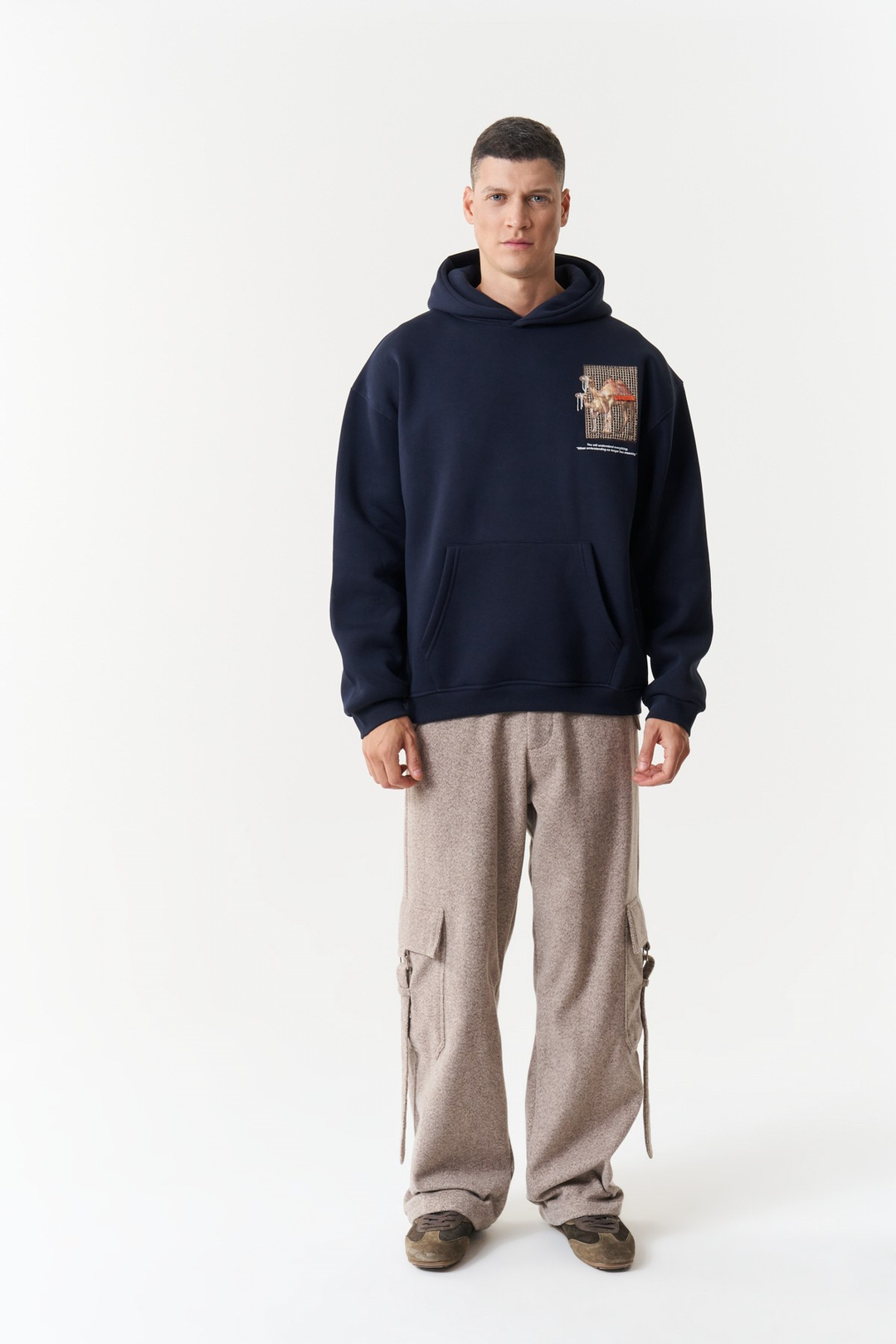 Desert Echo Oversize Erkek Sweatshirt Lacivert