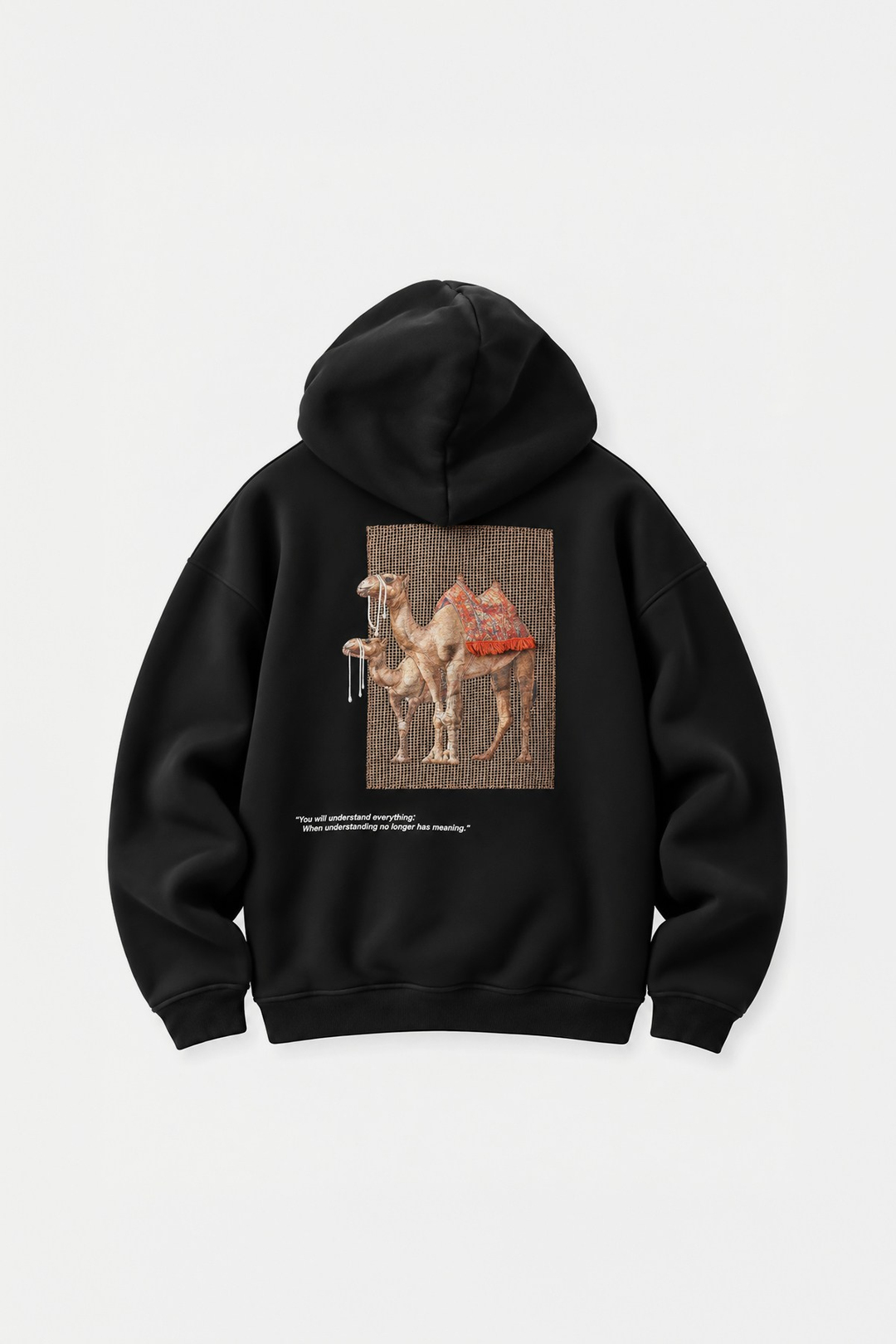Desert Echo Oversize Erkek Sweatshirt Siyah