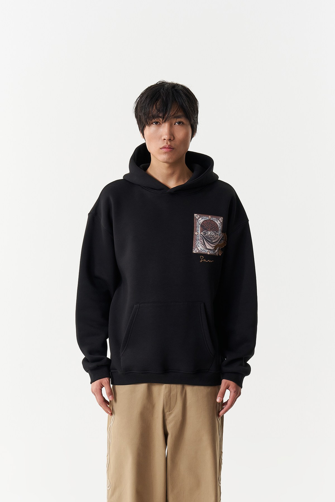 Desert Veil Oversize Erkek Sweatshirt Siyah