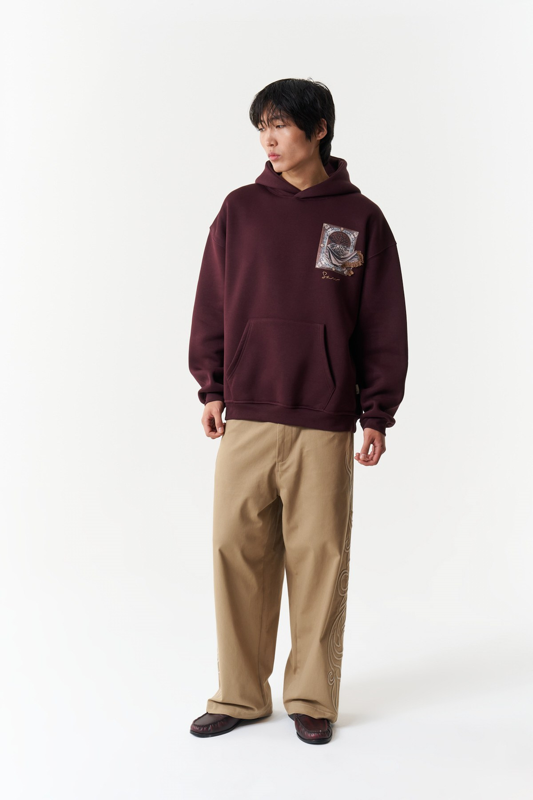 Desert Veil Oversize Erkek Sweatshirt Mürdüm