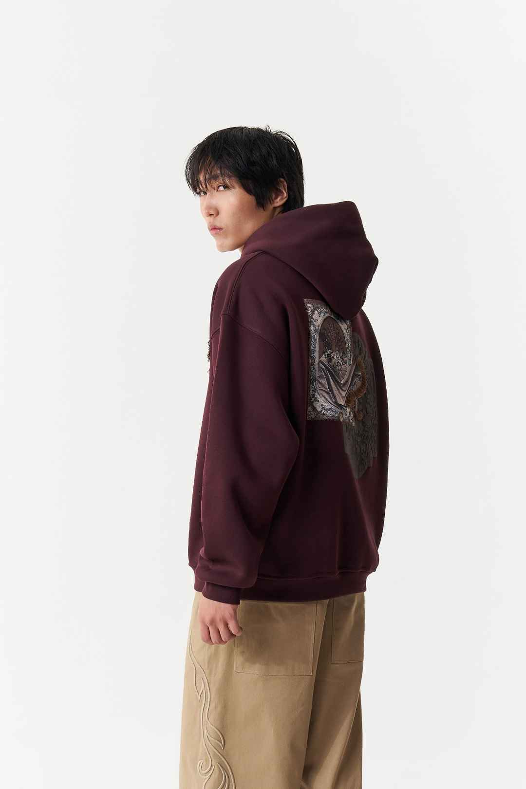 Desert Veil Oversize Erkek Sweatshirt Mürdüm
