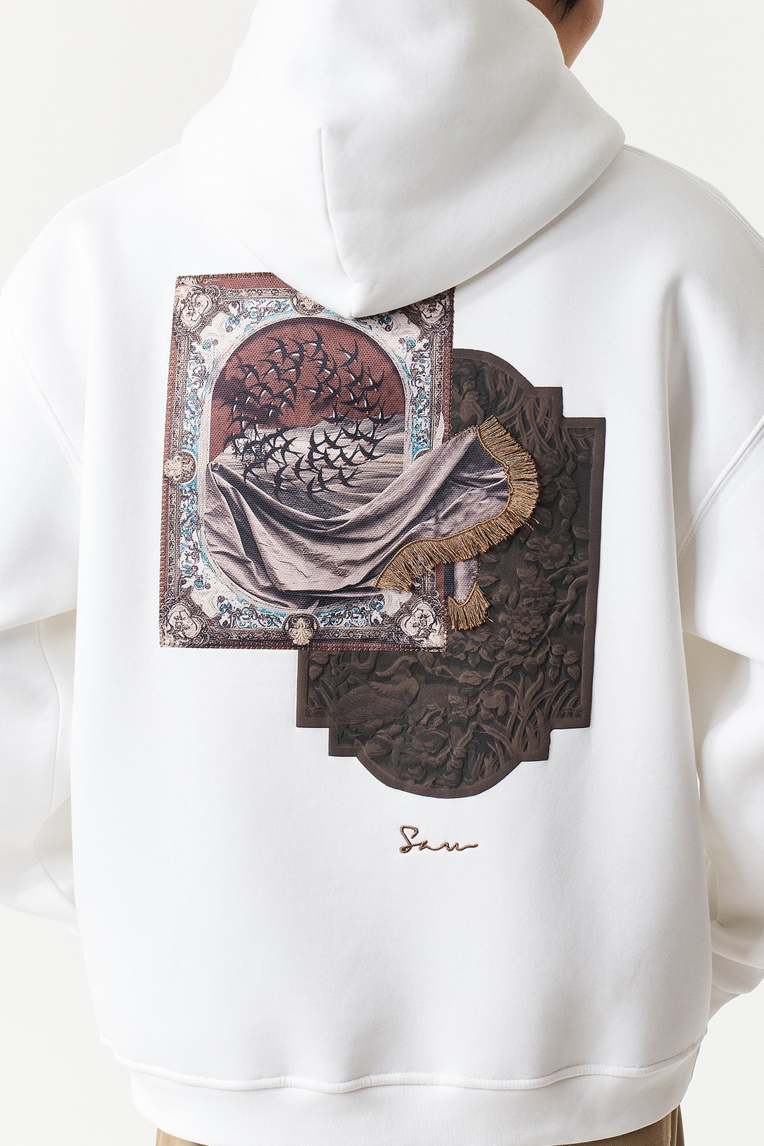 Desert Veil Oversize Erkek Sweatshirt Ekru
