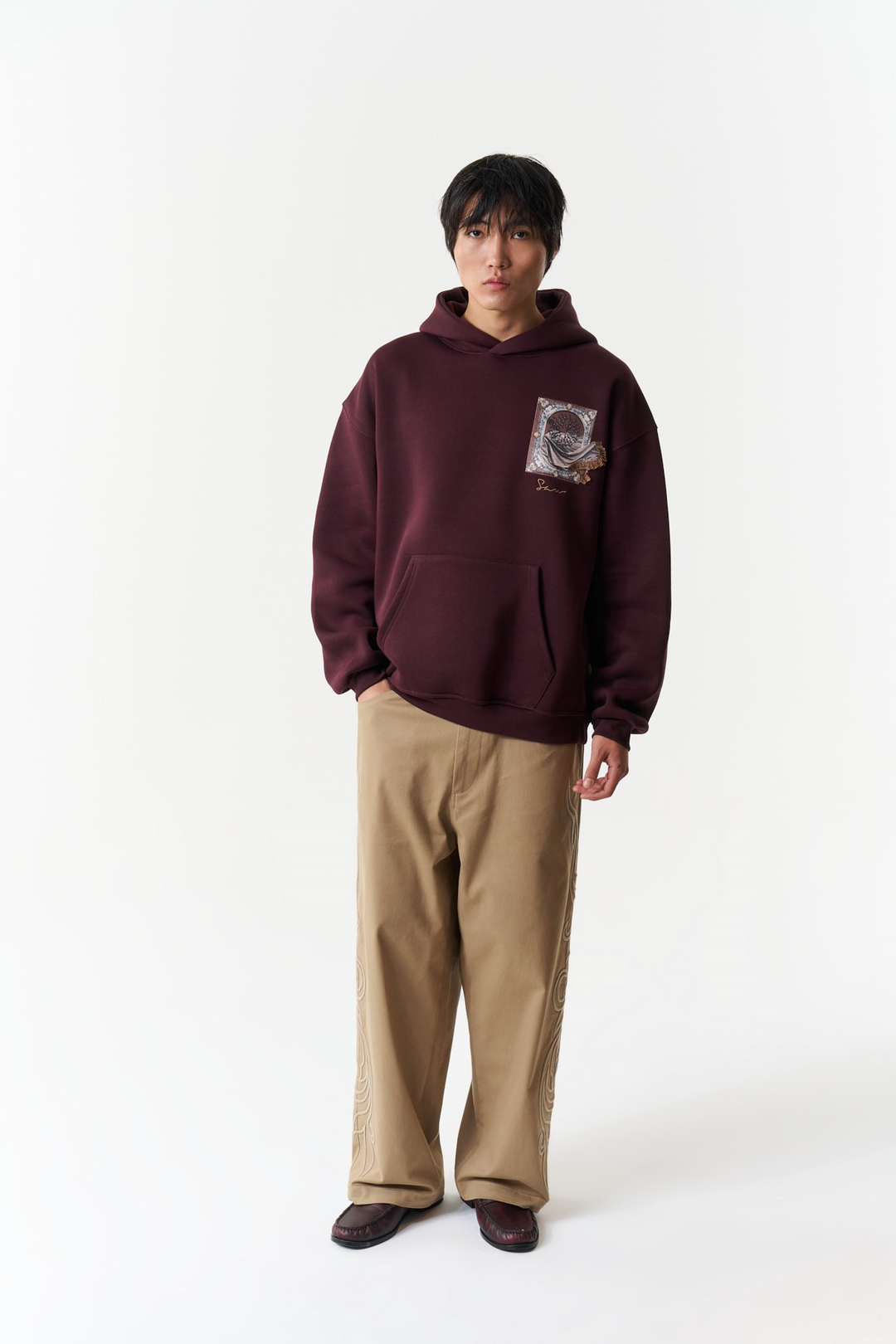 Desert Veil Oversize Erkek Sweatshirt Mürdüm