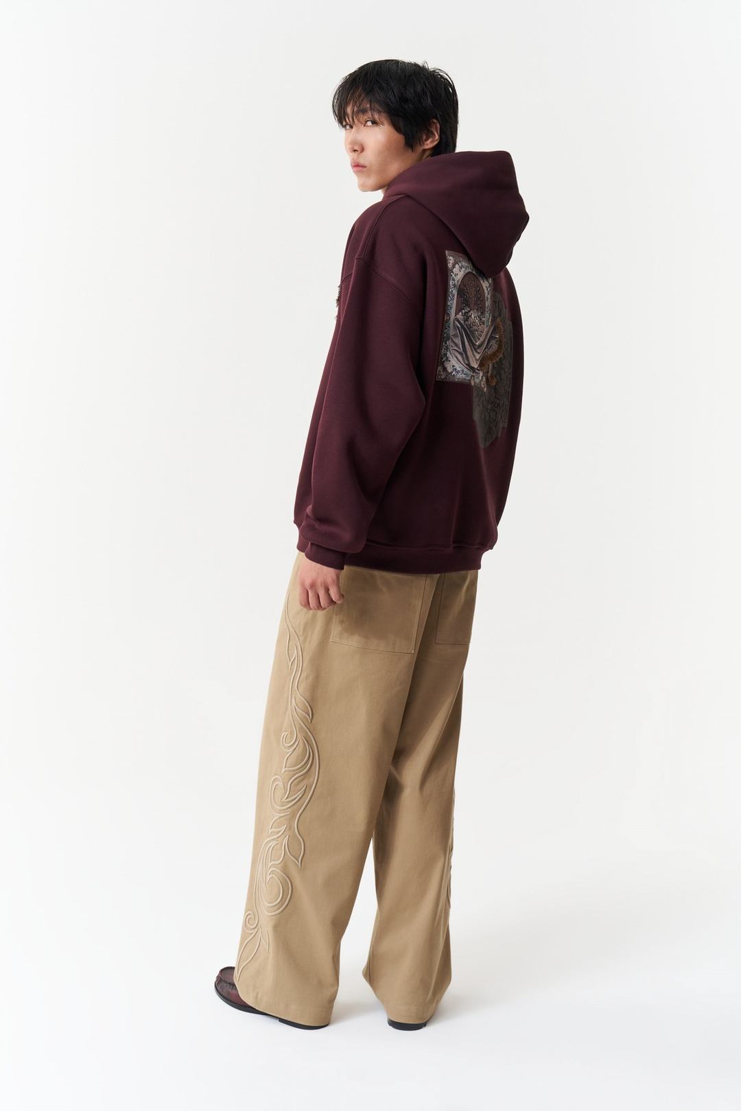 Desert Veil Oversize Erkek Sweatshirt Mürdüm