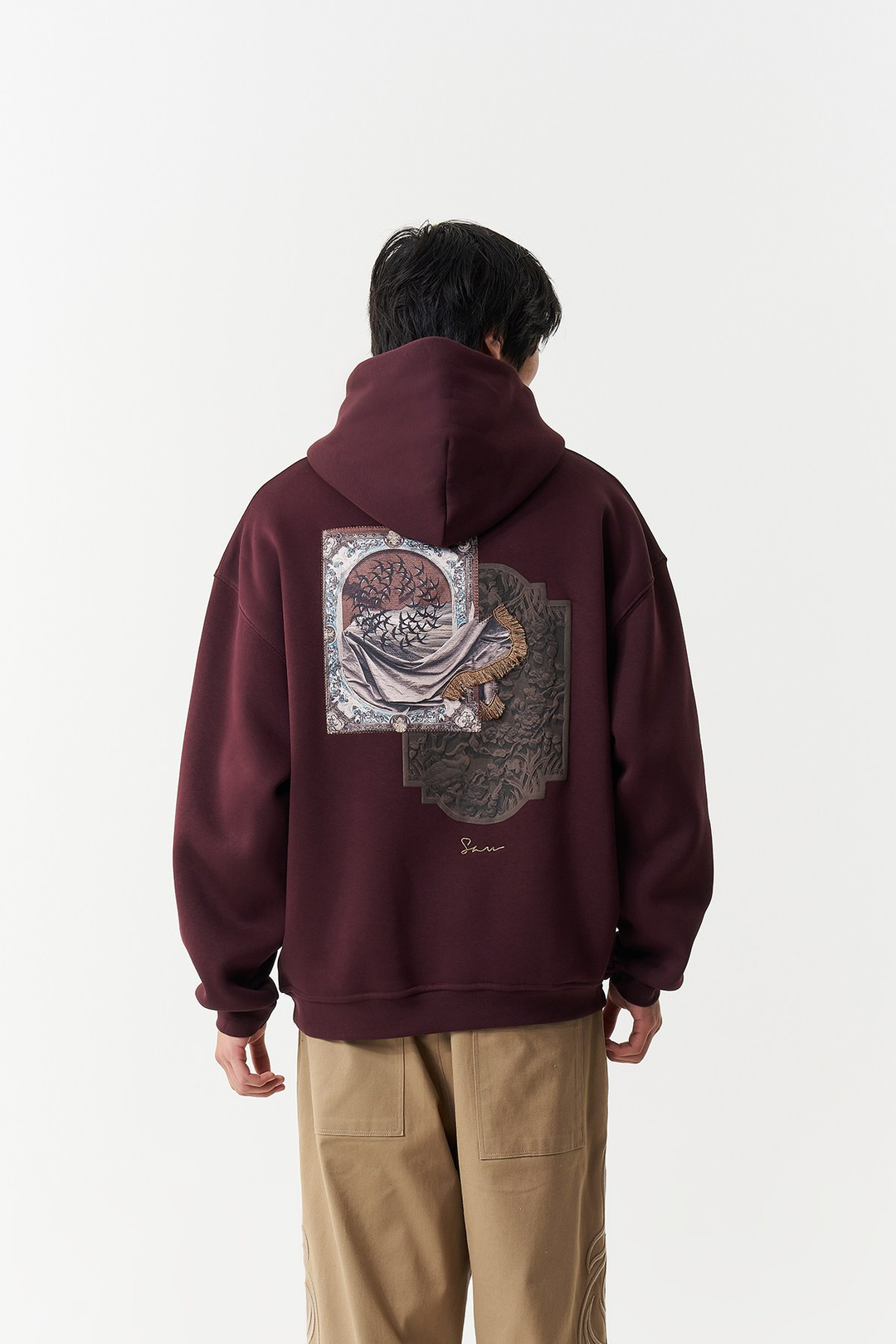 Desert Veil Oversize Erkek Sweatshirt Mürdüm