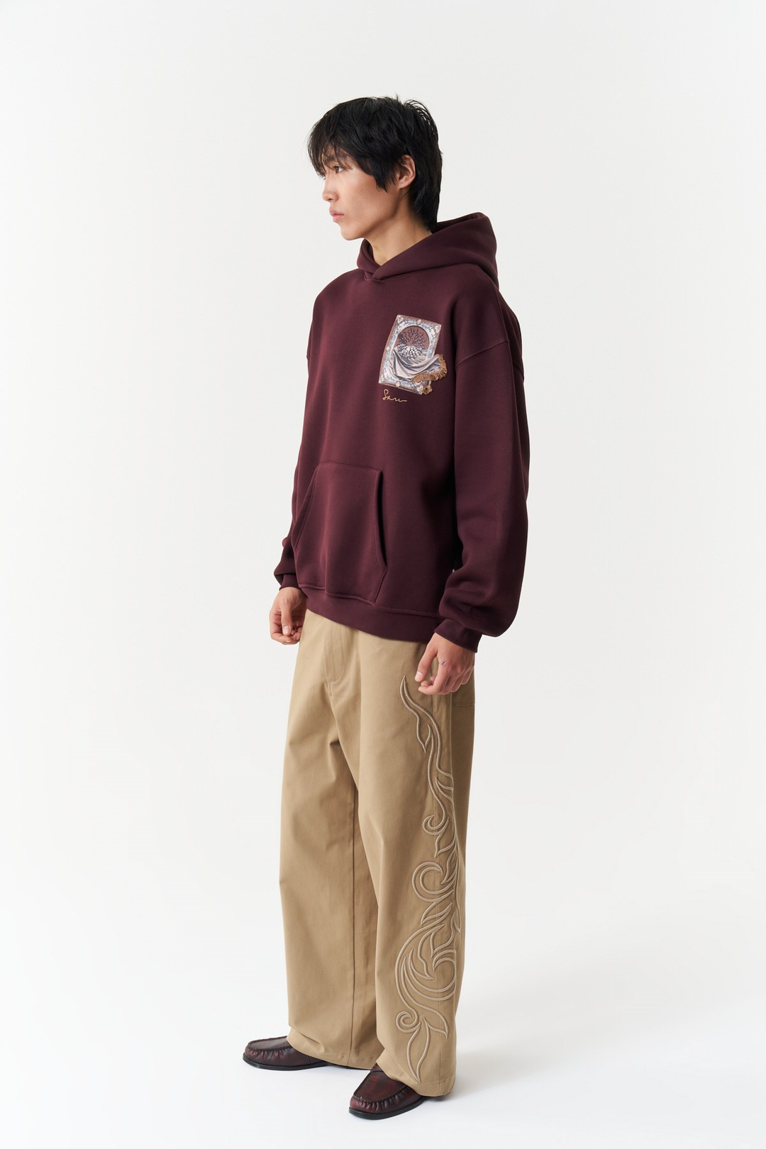 Desert Veil Oversize Erkek Sweatshirt Mürdüm