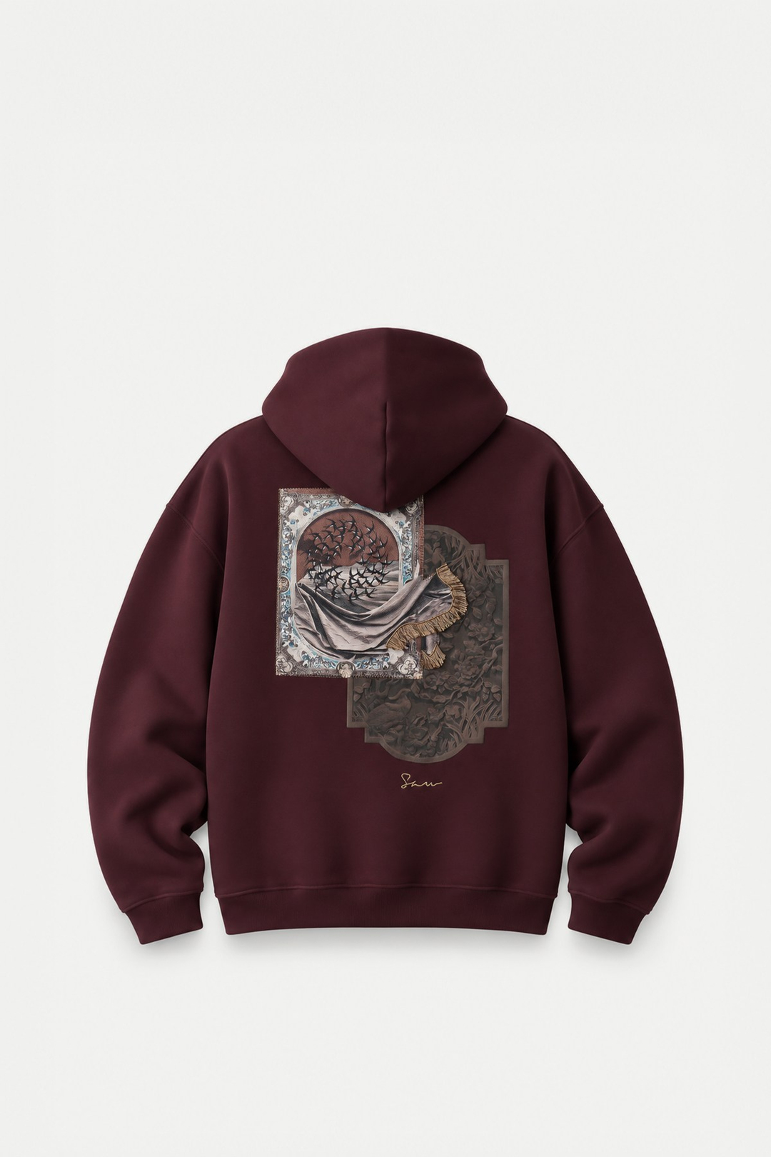 Desert Veil Oversize Erkek Sweatshirt Mürdüm