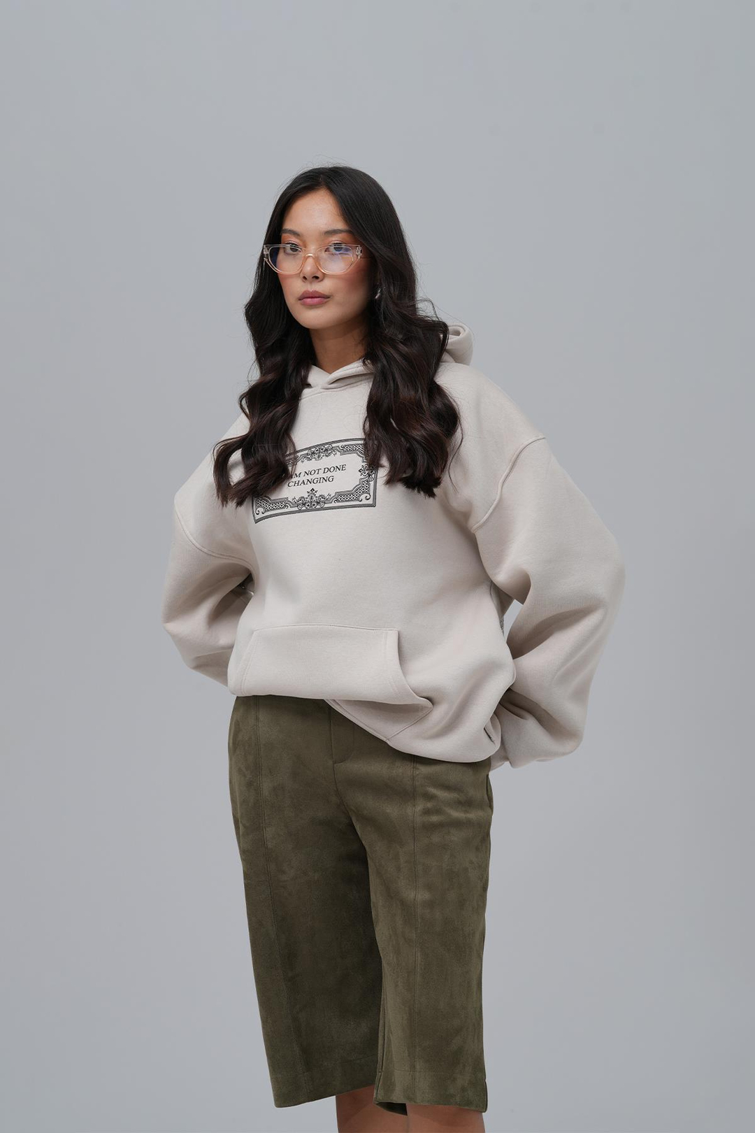 Endless Metamorphosis Oversize Sweatshirt Kadın Ekru