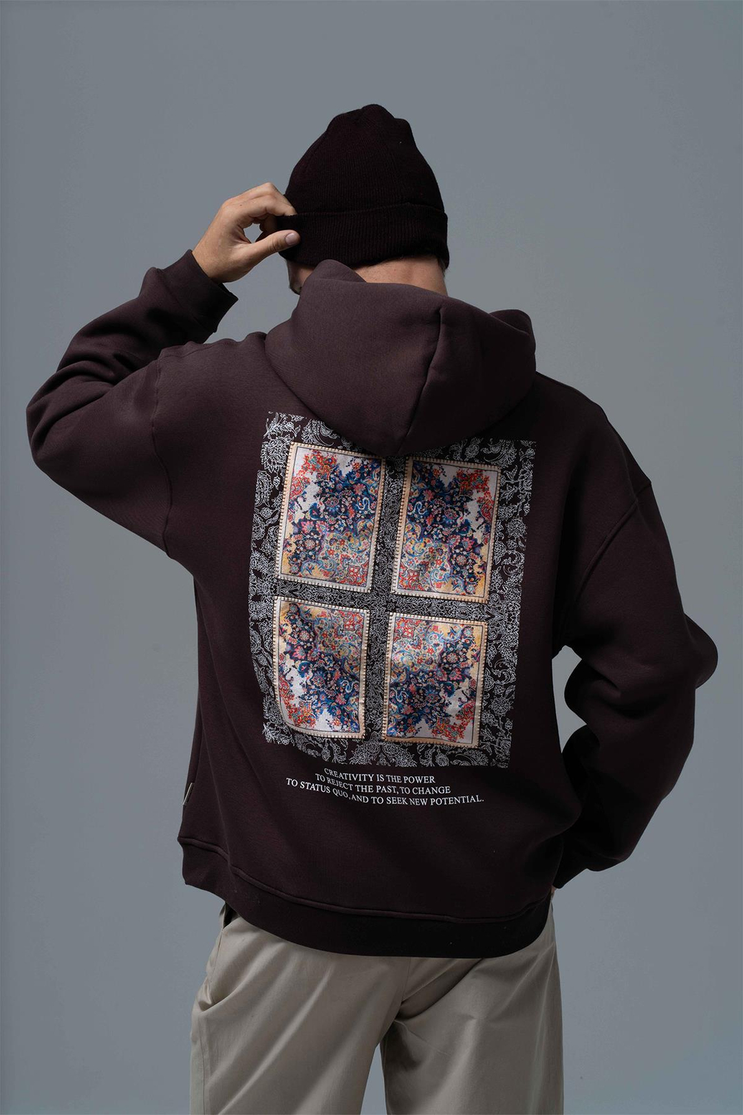 Endless Metamorphosis Oversize Sweatshirt Erkek Kahverengi