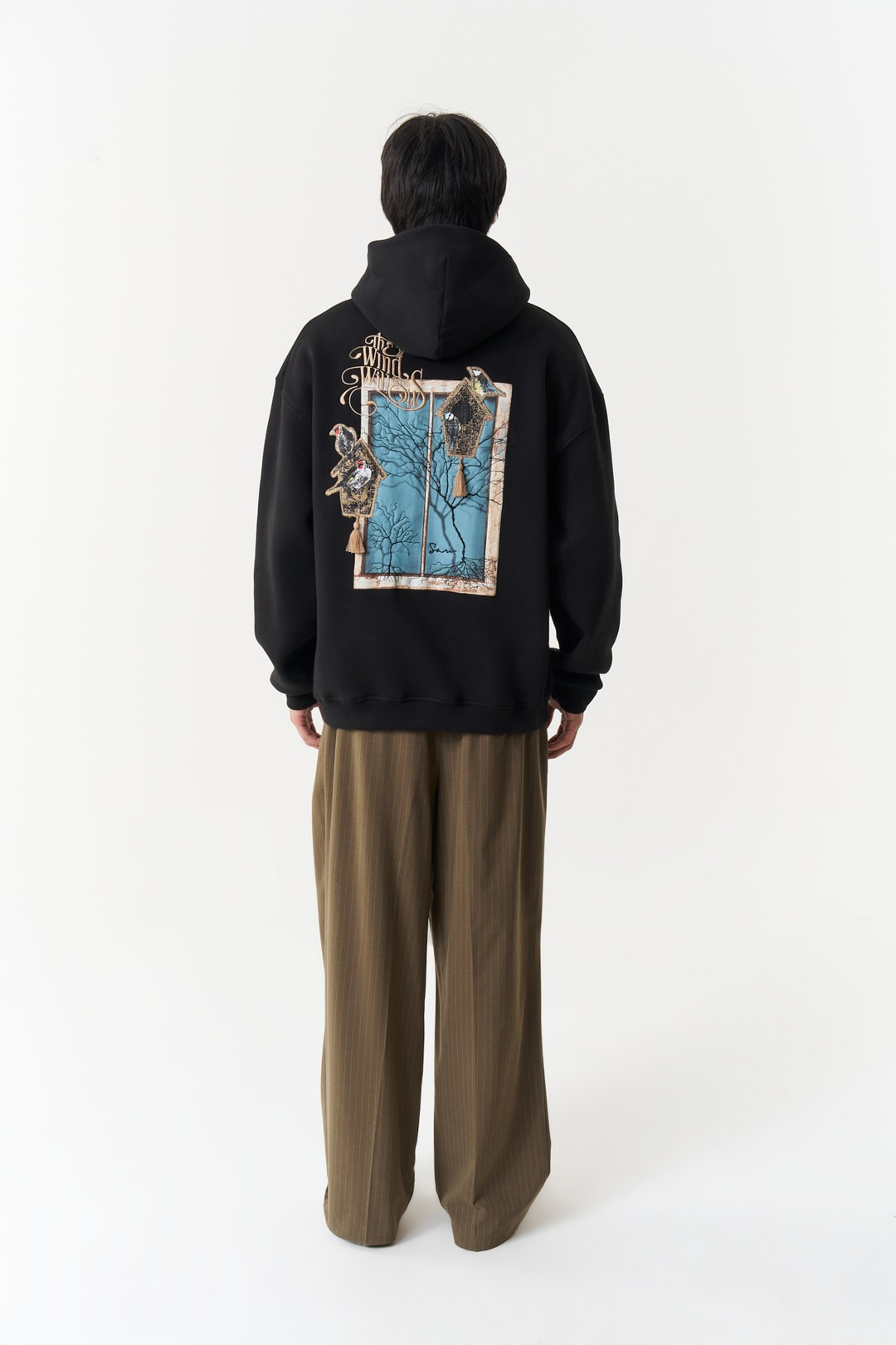 Framed Wilderness Oversize Erkek Sweatshirt Siyah
