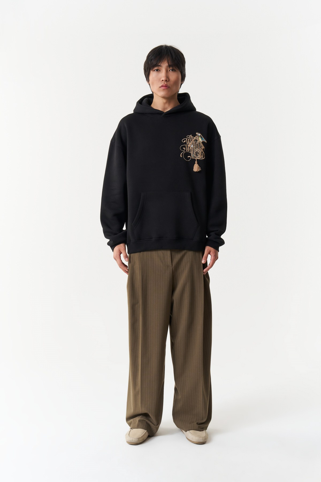 Framed Wilderness Oversize Erkek Sweatshirt Siyah
