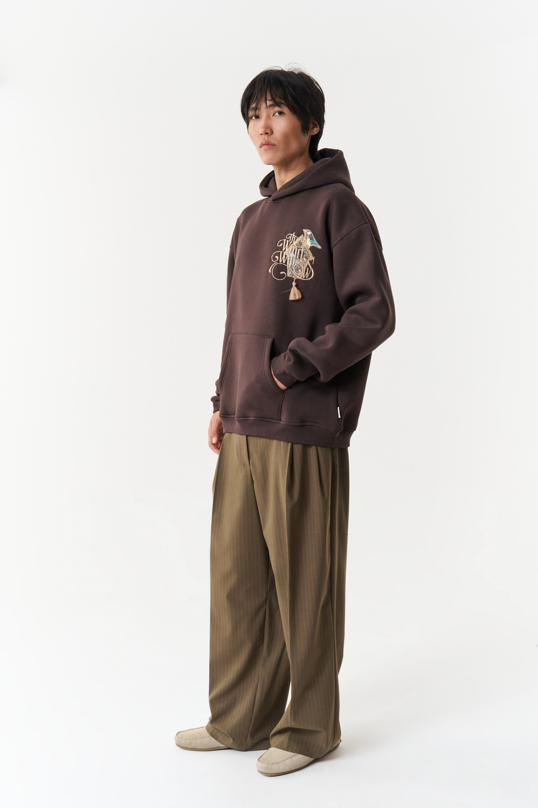 Framed Wilderness Oversize Erkek Sweatshirt Kahverengi