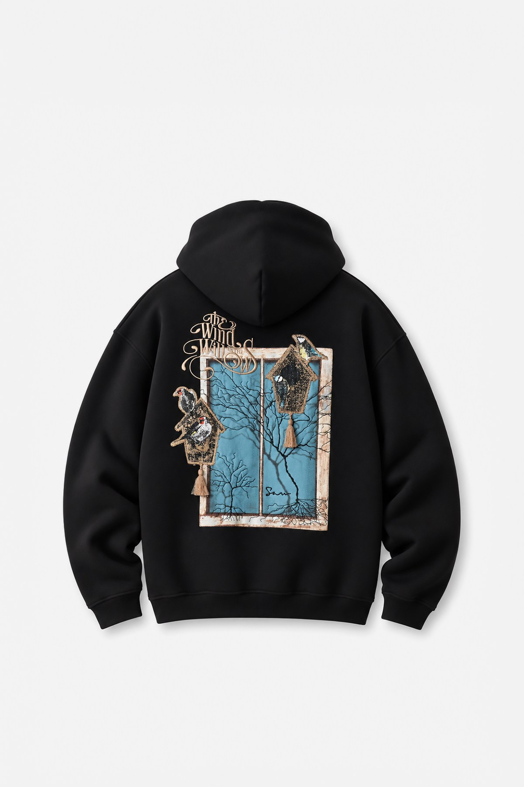 Framed Wilderness Oversize Erkek Sweatshirt Siyah