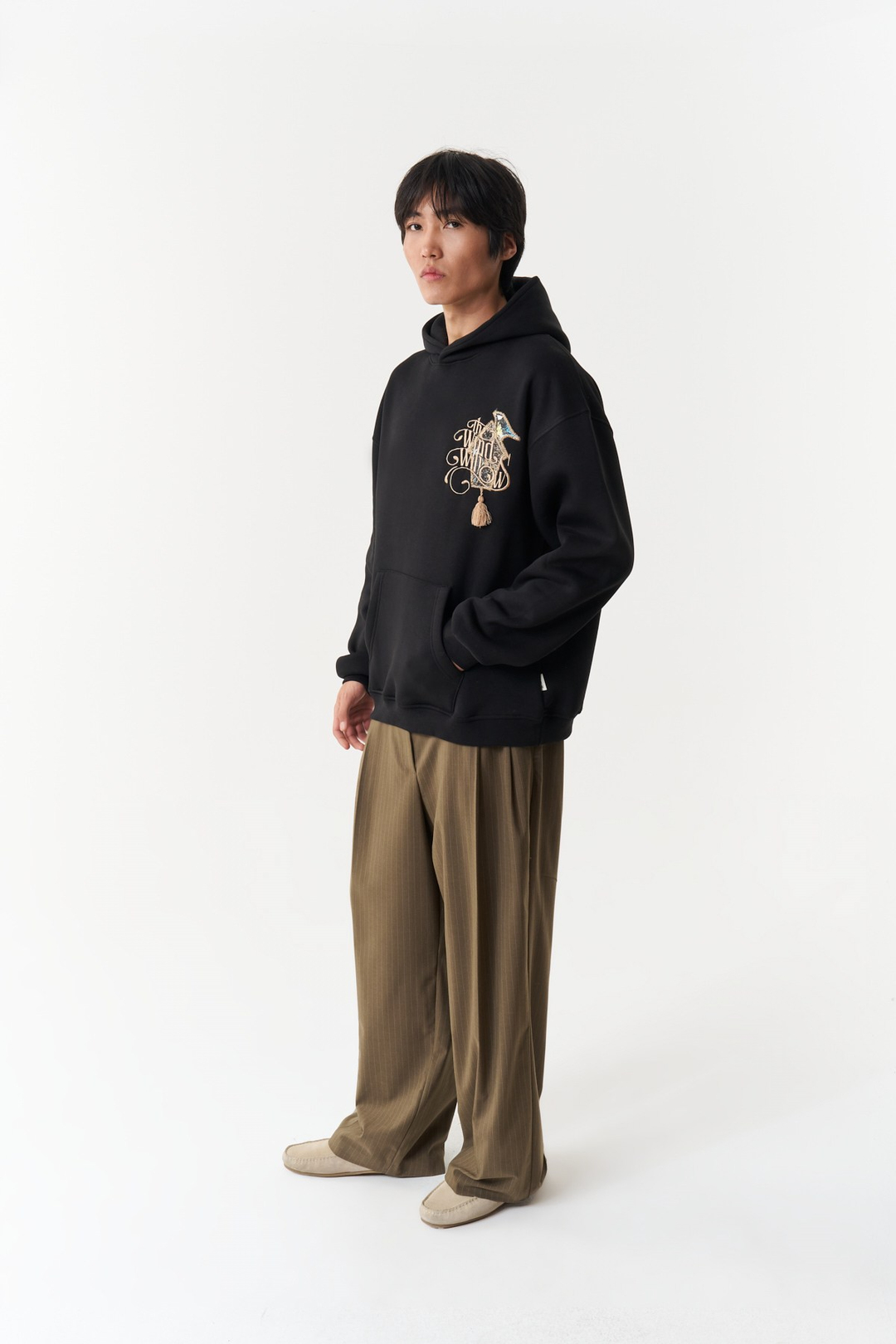 Framed Wilderness Oversize Erkek Sweatshirt Siyah