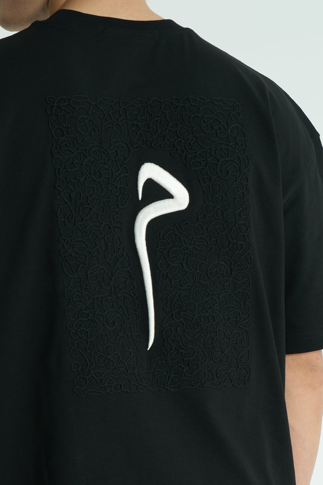Glyph Oversize Erkek Tişört Siyah