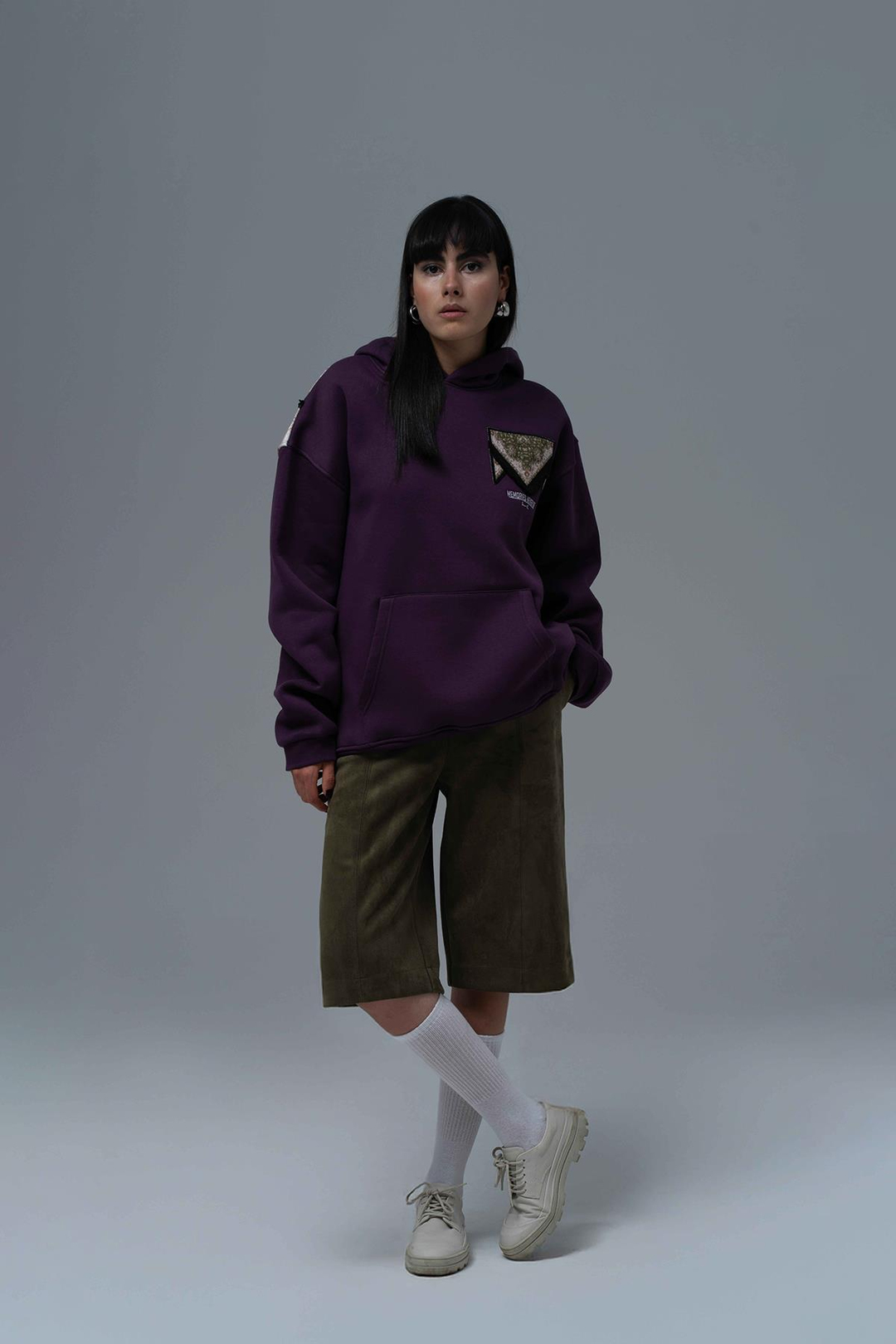 Memories Never Die Oversize Sweatshirt Kadın Mor