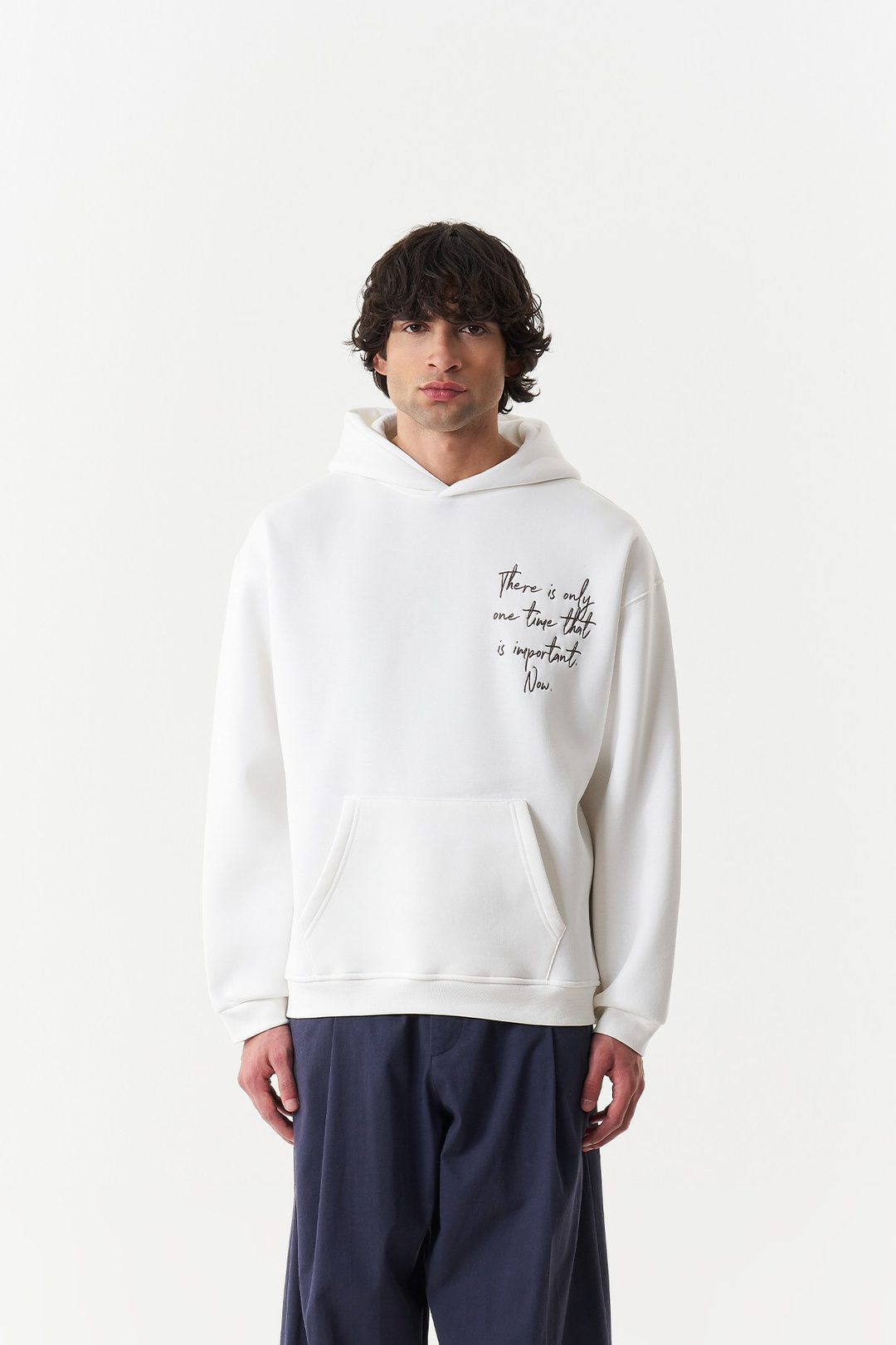 Moment in Flight Oversize Erkek Sweatshirt Ekru