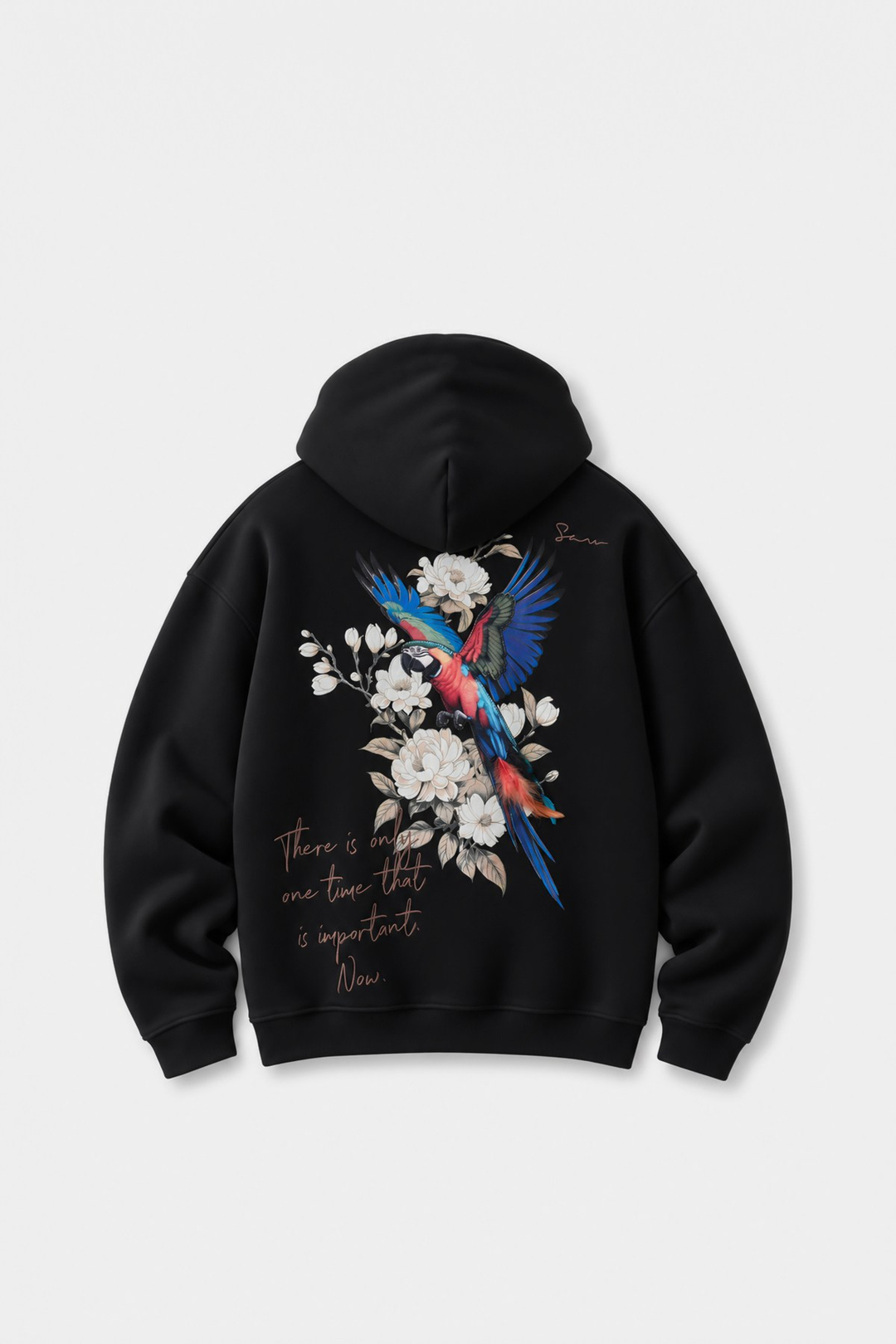 Moment in Flight Oversize Erkek Sweatshirt Siyah