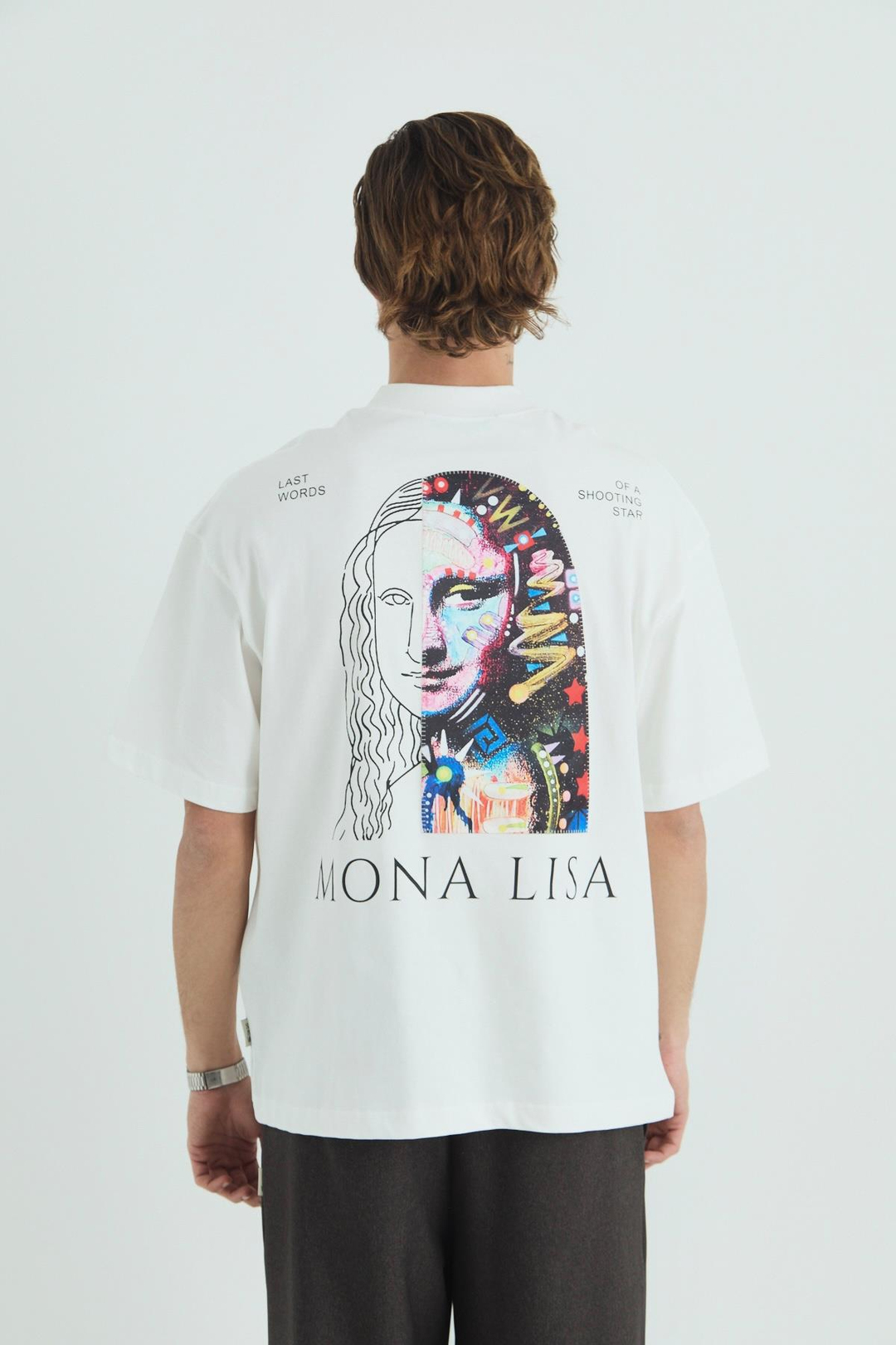 Mona Lisa Shooting Oversize Sweatshirt Erkek Ekru