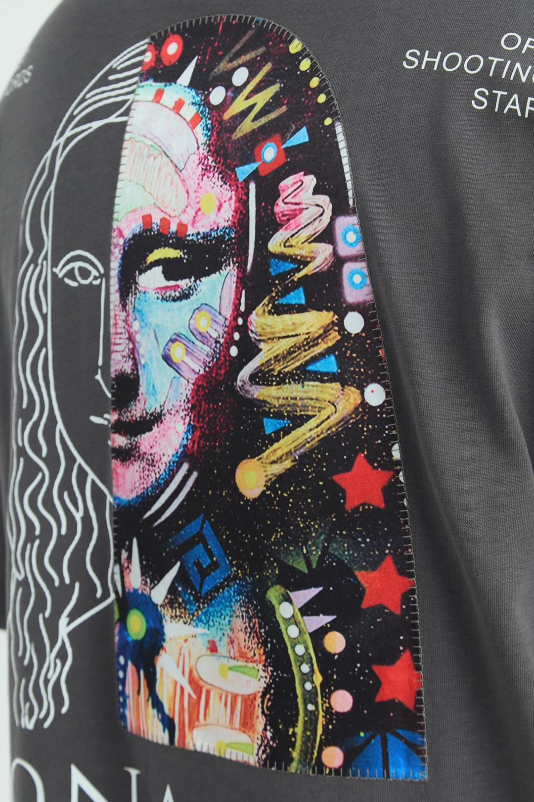 Mona Lisa Shooting Oversize Sweatshirt Erkek Füme