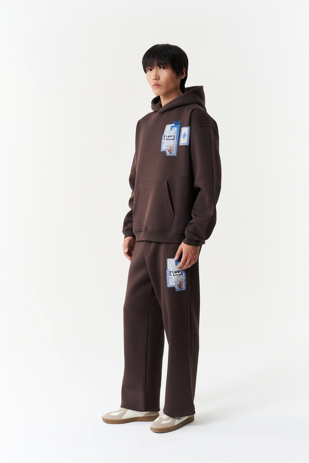 Mosaic Archive Oversize Erkek Sweatshirt Kahverengi